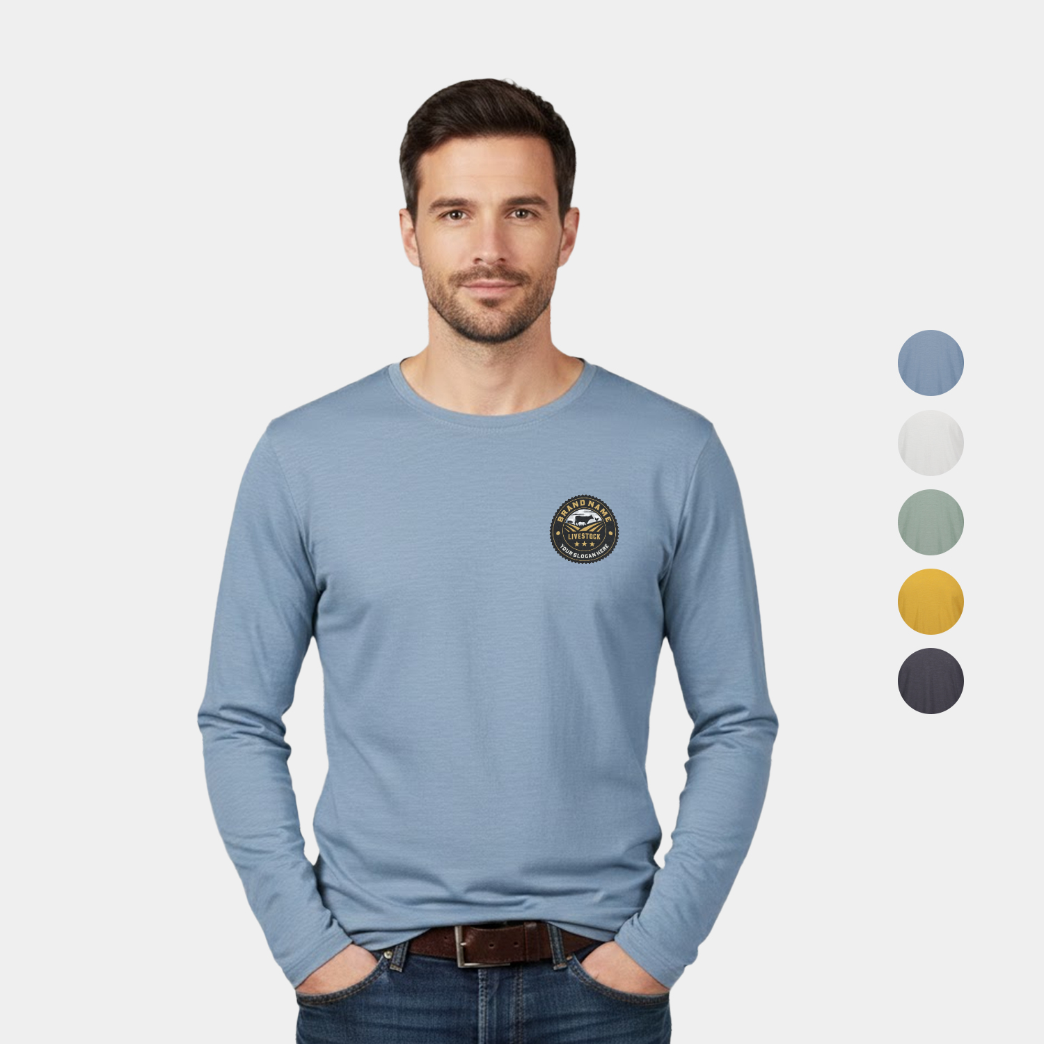 River Cotton-Poly Ringspun Slub Long Sleeve Tee