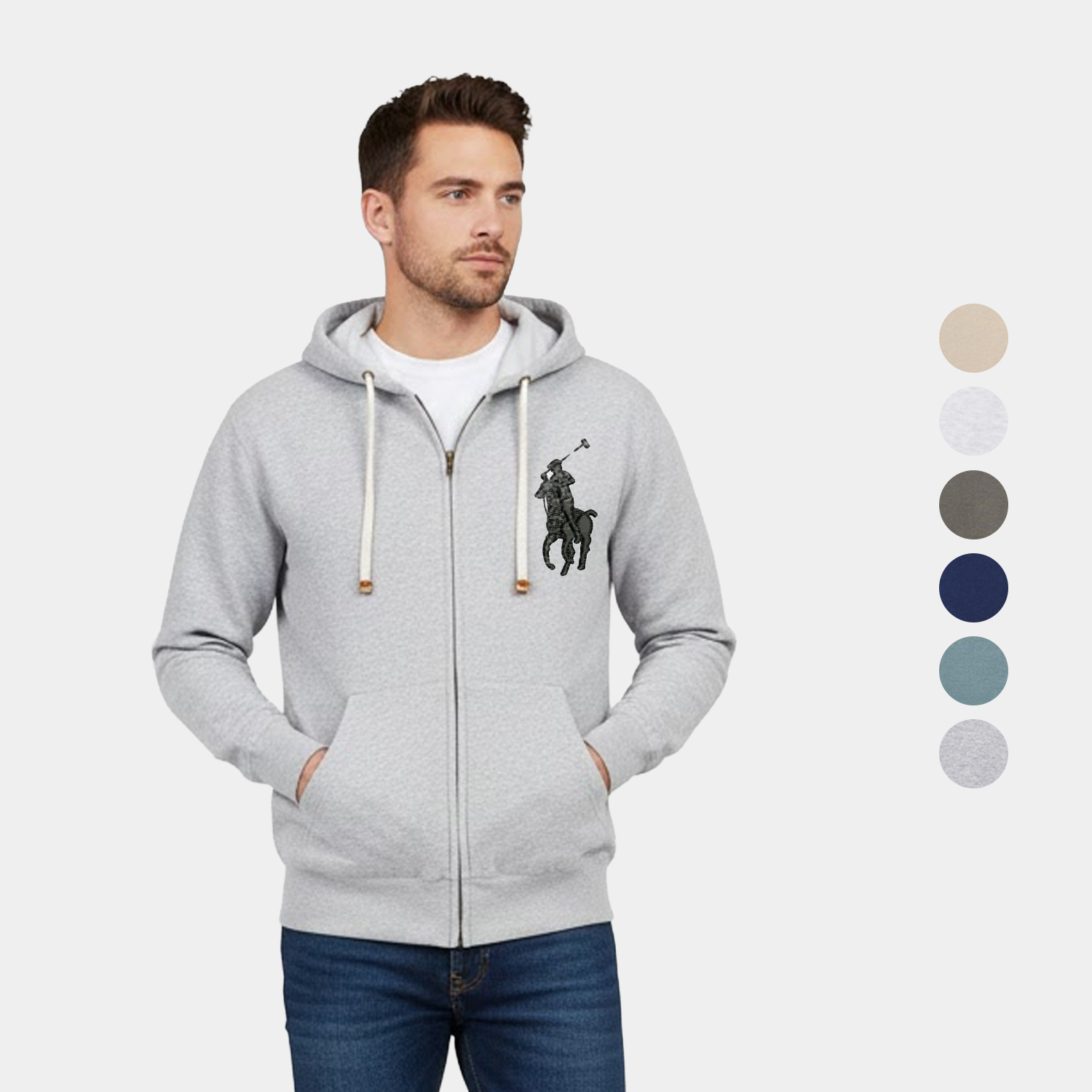 Vintage Fleece Lined Hood Full-Zip Sweatshirt