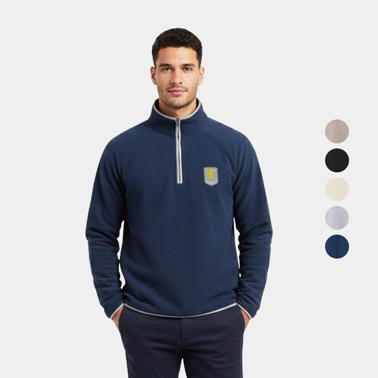 Whisper Fleece™ Polyester Contrast Binding Quarter-Zip Jacket