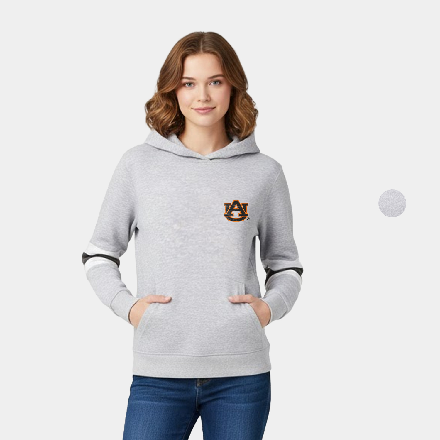 Isla Women’s Cut & Sew Stripe Sleeve Pullover Hoodie
