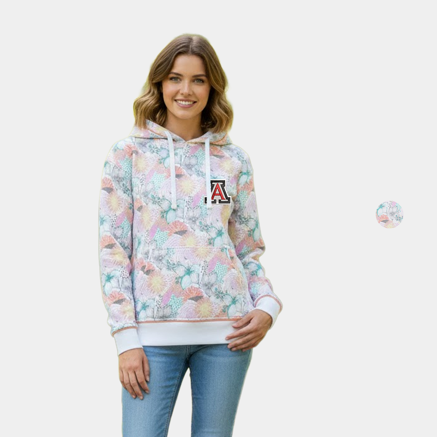 Mood & Vibe™ Women’s Allover Print Fleece Cotton-Poly Hoodie
