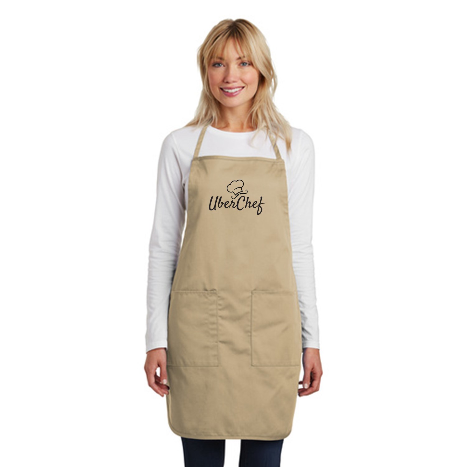 Port Authority® Full-Length Adjustable Apron w/ 2 patch pockets, pen pocket