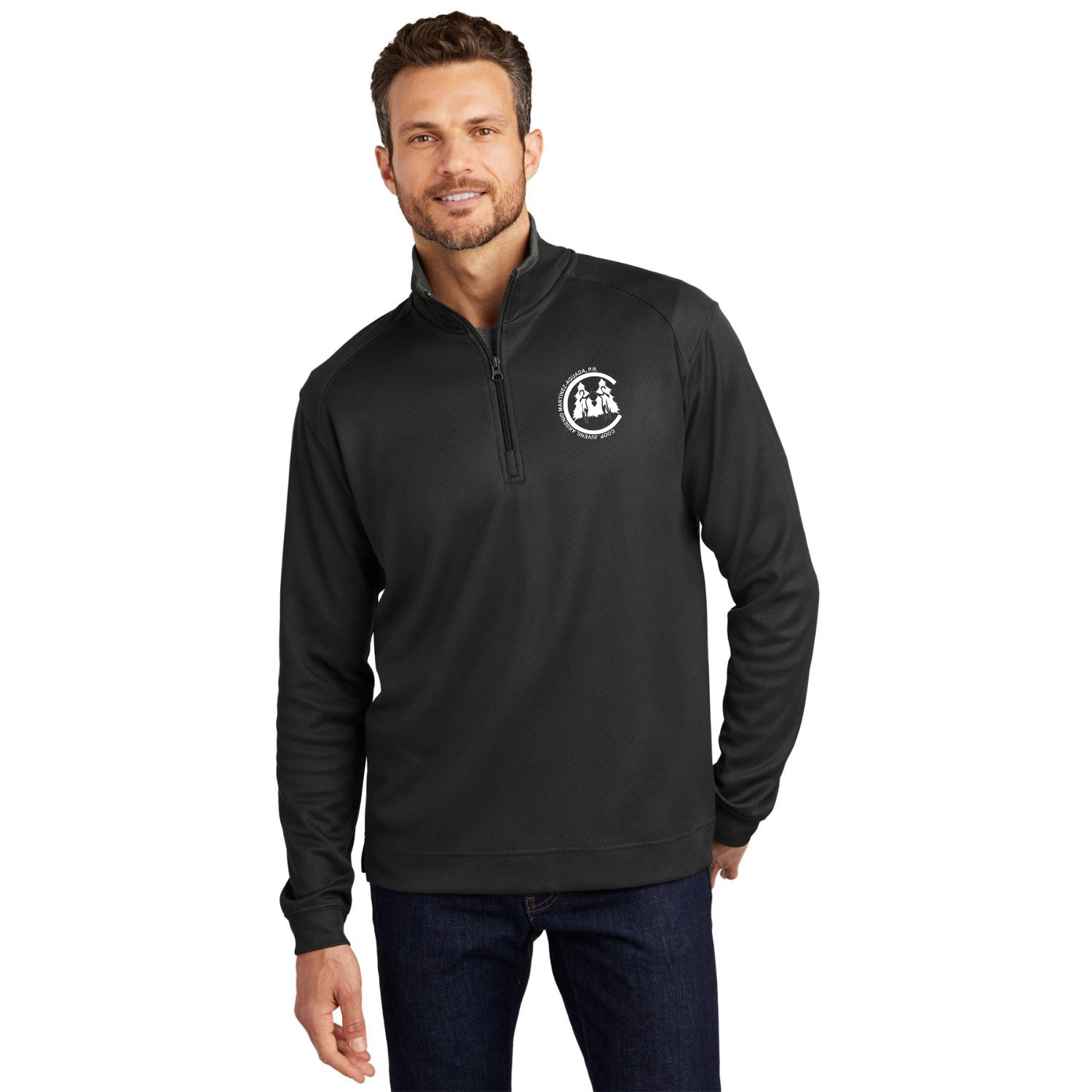 Port Authority® Men's Vertical Texture Jacket w/ Quarter Zipper