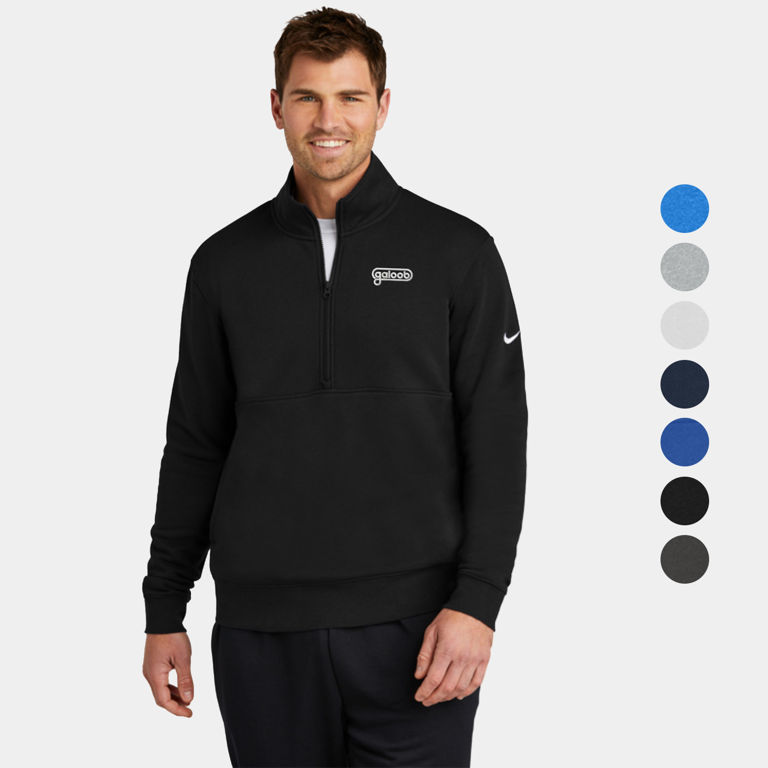 Nike Club Fleece Half-Zip Pullover with Sleeve Swoosh