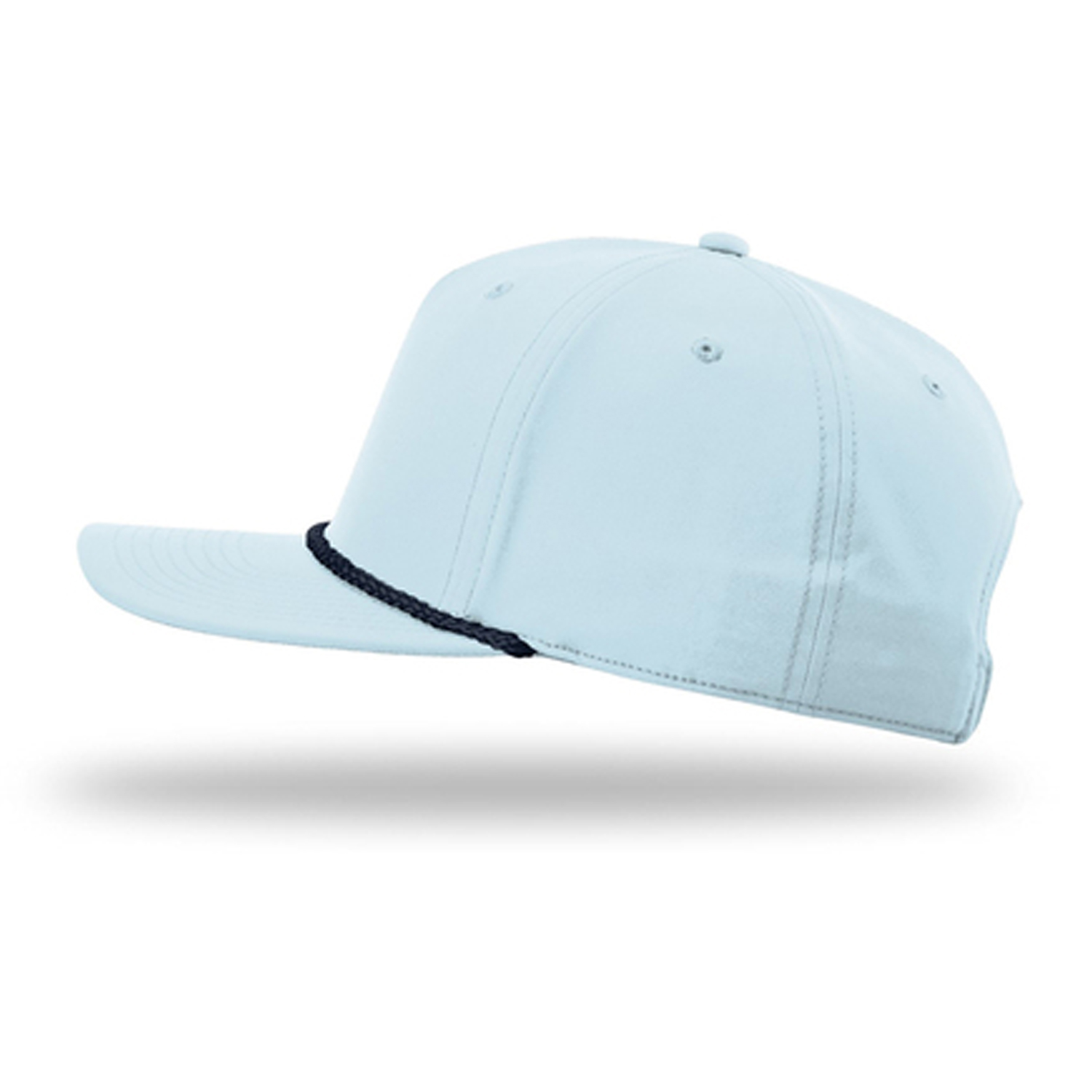 Richardson 5-Panel Classic Rope Performance Cap — Black/ White