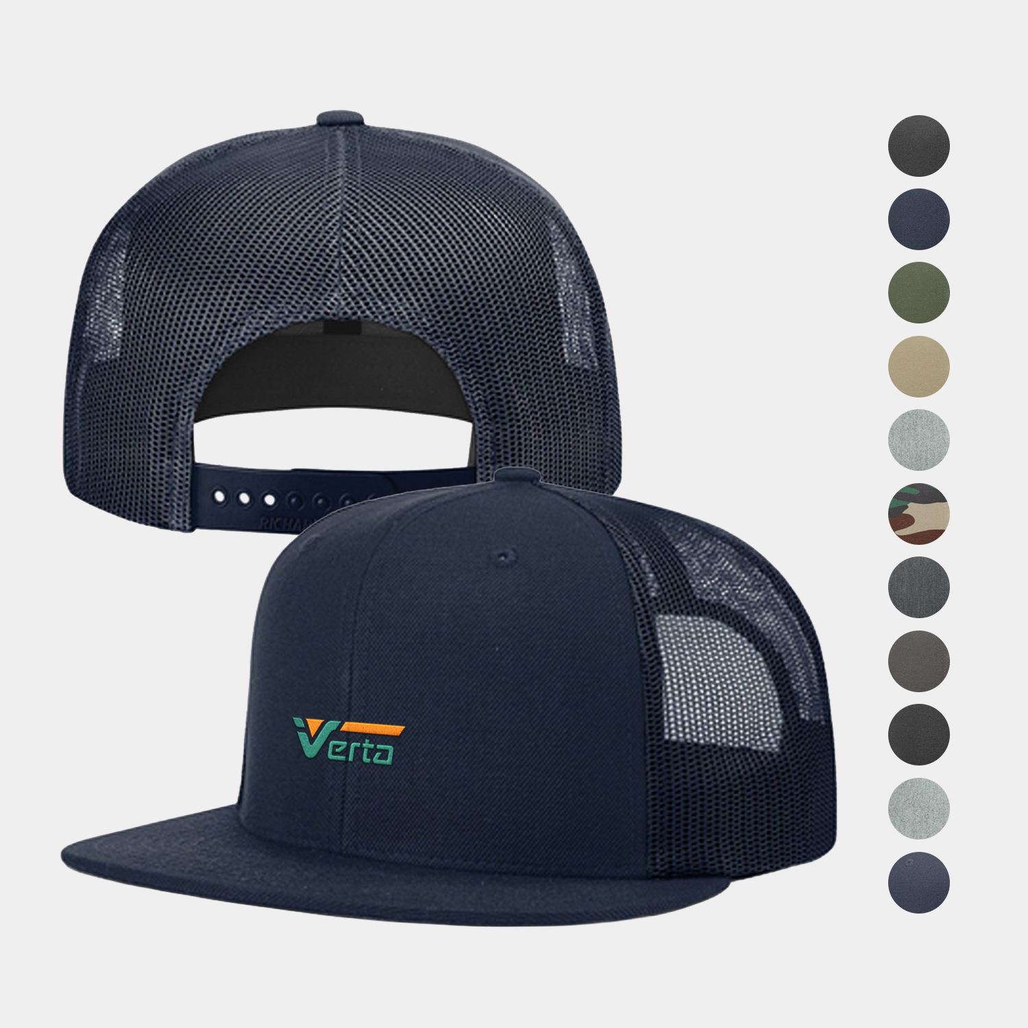 Richardson Acrylic-Wool Blend Flat Bill Trucker Cap