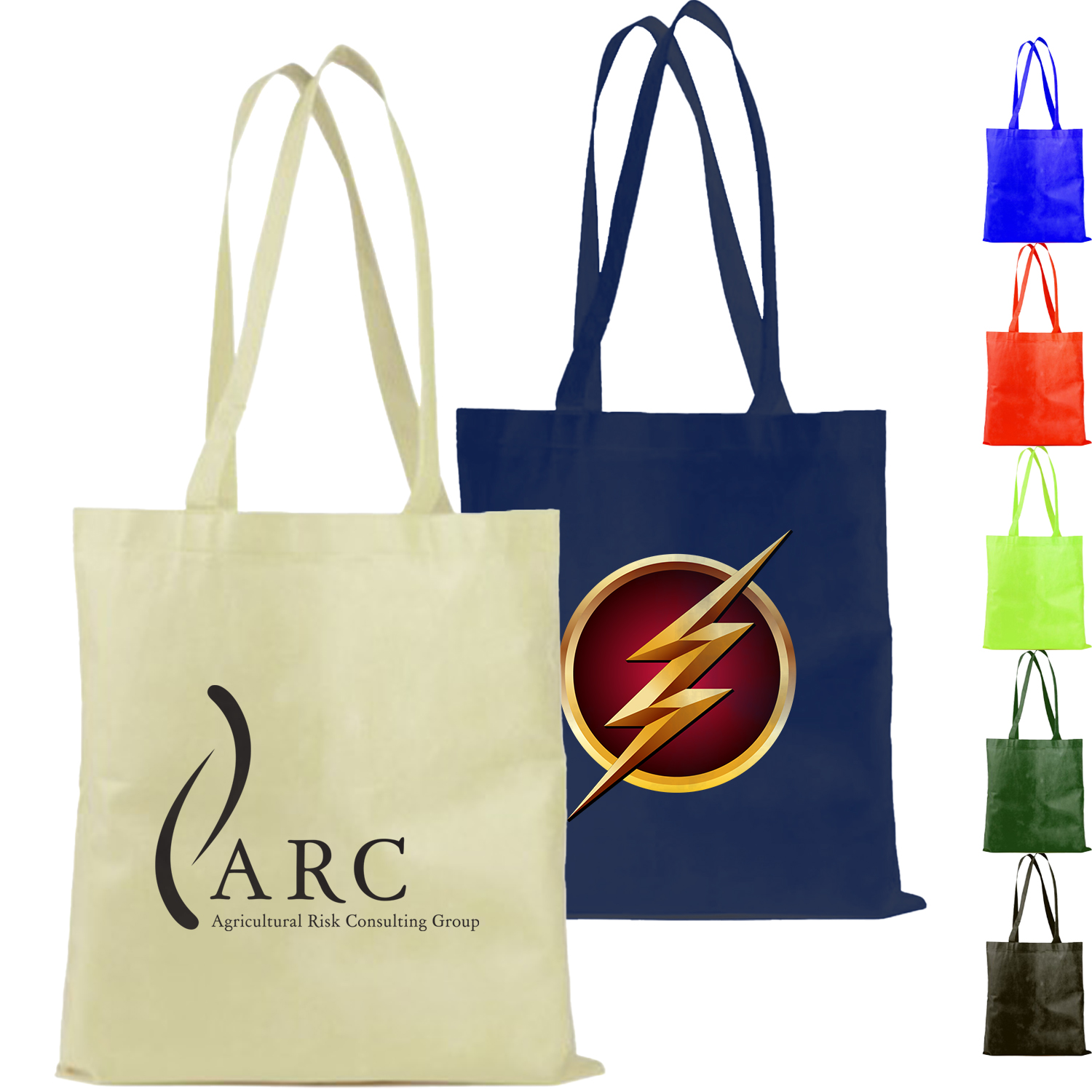 Non-Woven Eco-Friendly Poly Tote Bag USA Decorated (15" x 16")