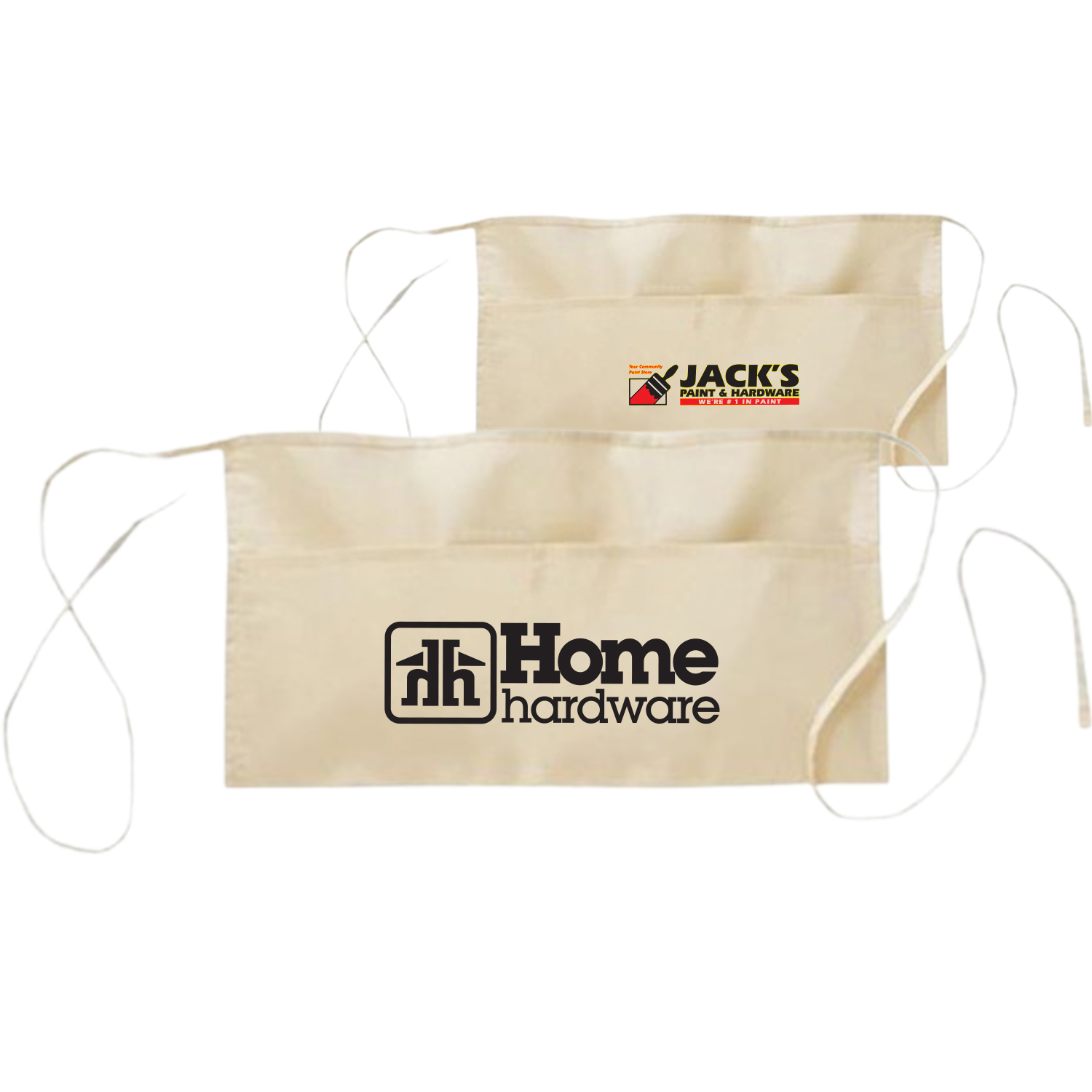 Handy 2-Pocket 100% Cotton Fabric Waist Apron USA Decorated (24" x 12")