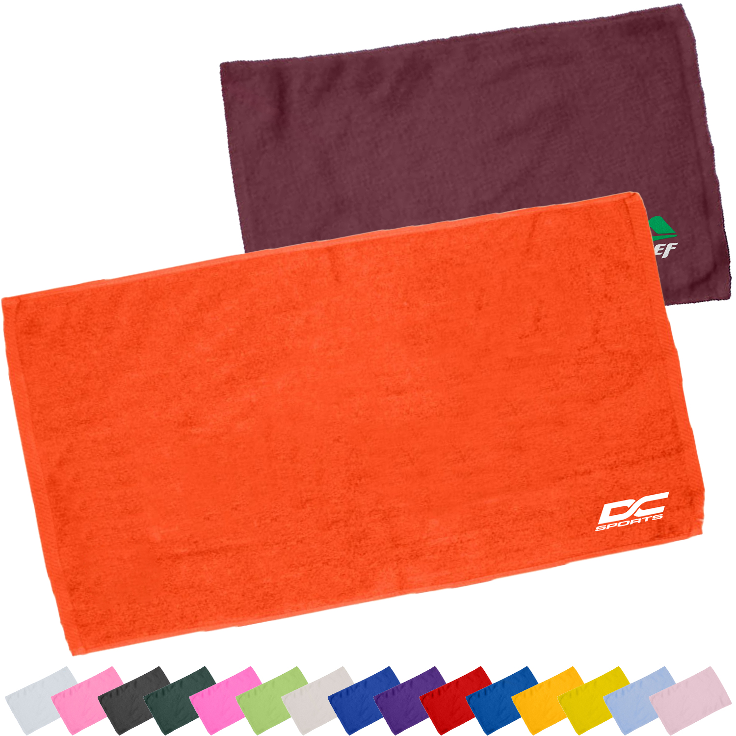 Luxurious 100% Cotton Velour Sports Towel USA Decorated (11" x 18")
