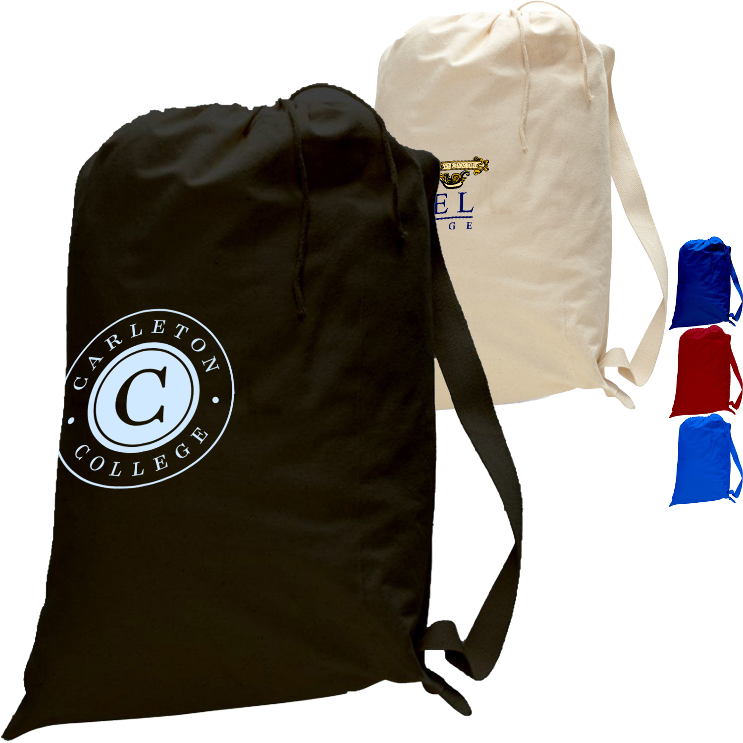 Cotton Canvas Drawstring Bag USA Decorated