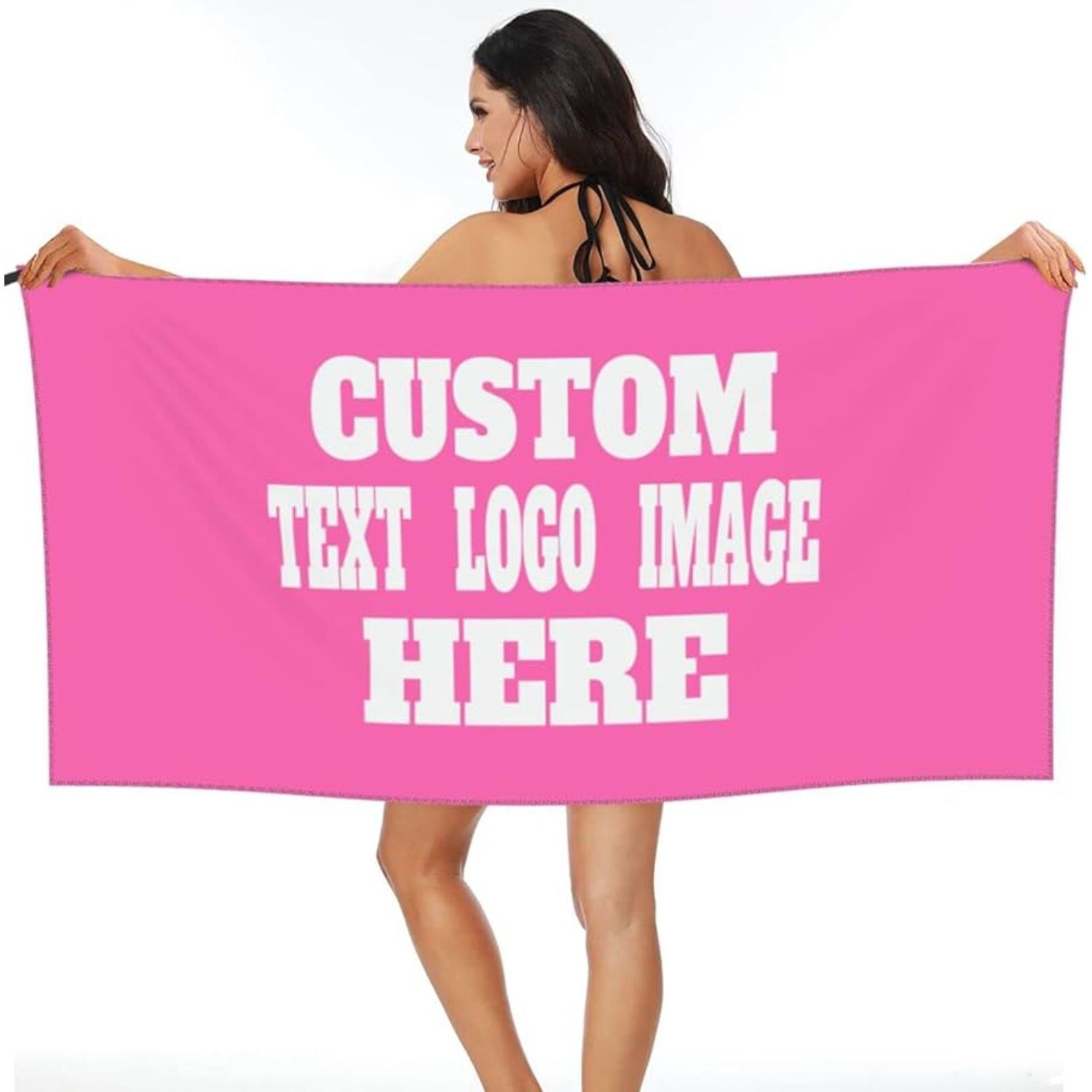 100% Cotton Velour Beach Towel USA Decorated (30" x 60")