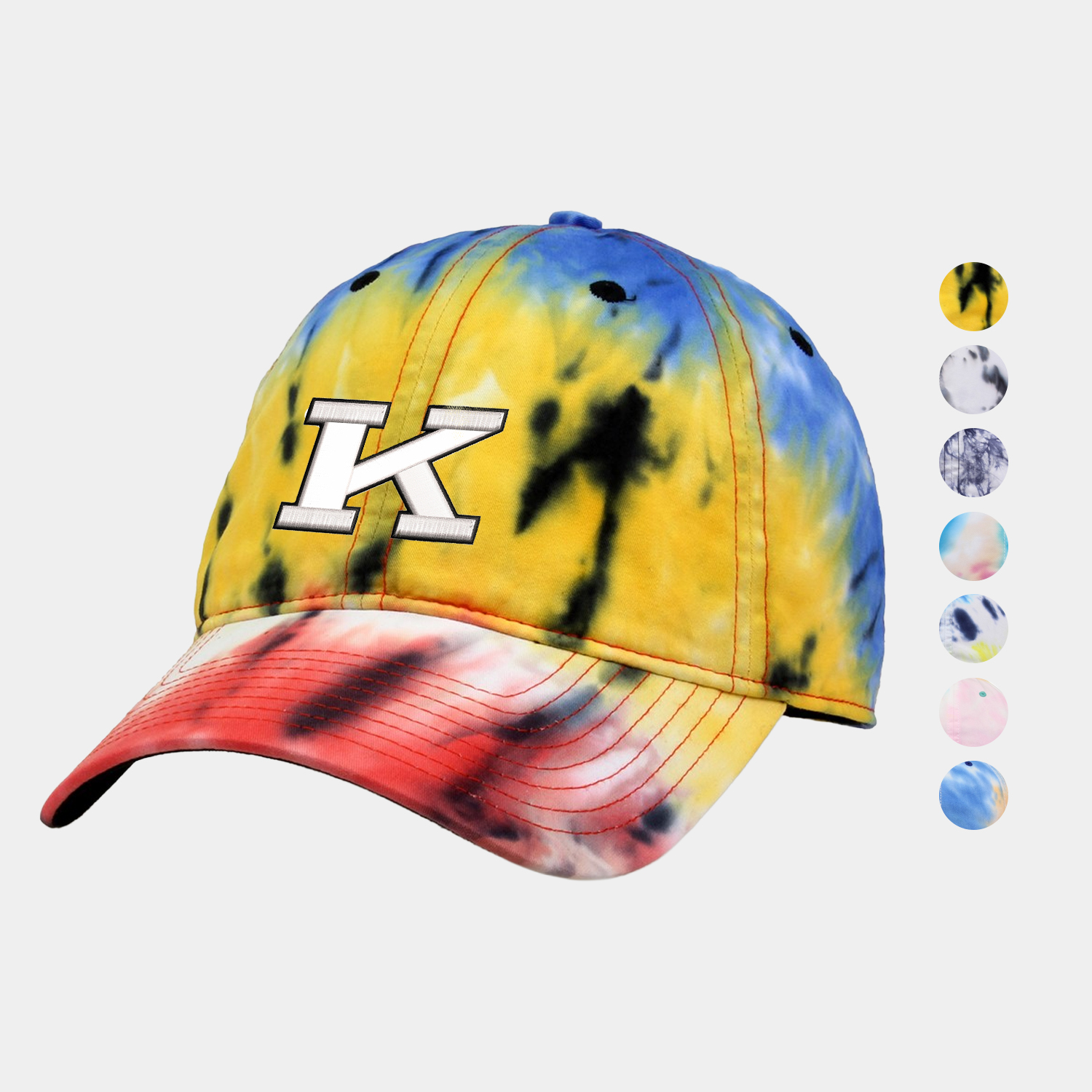 Tie Dye Twill Unstructured Cap for Head Cover