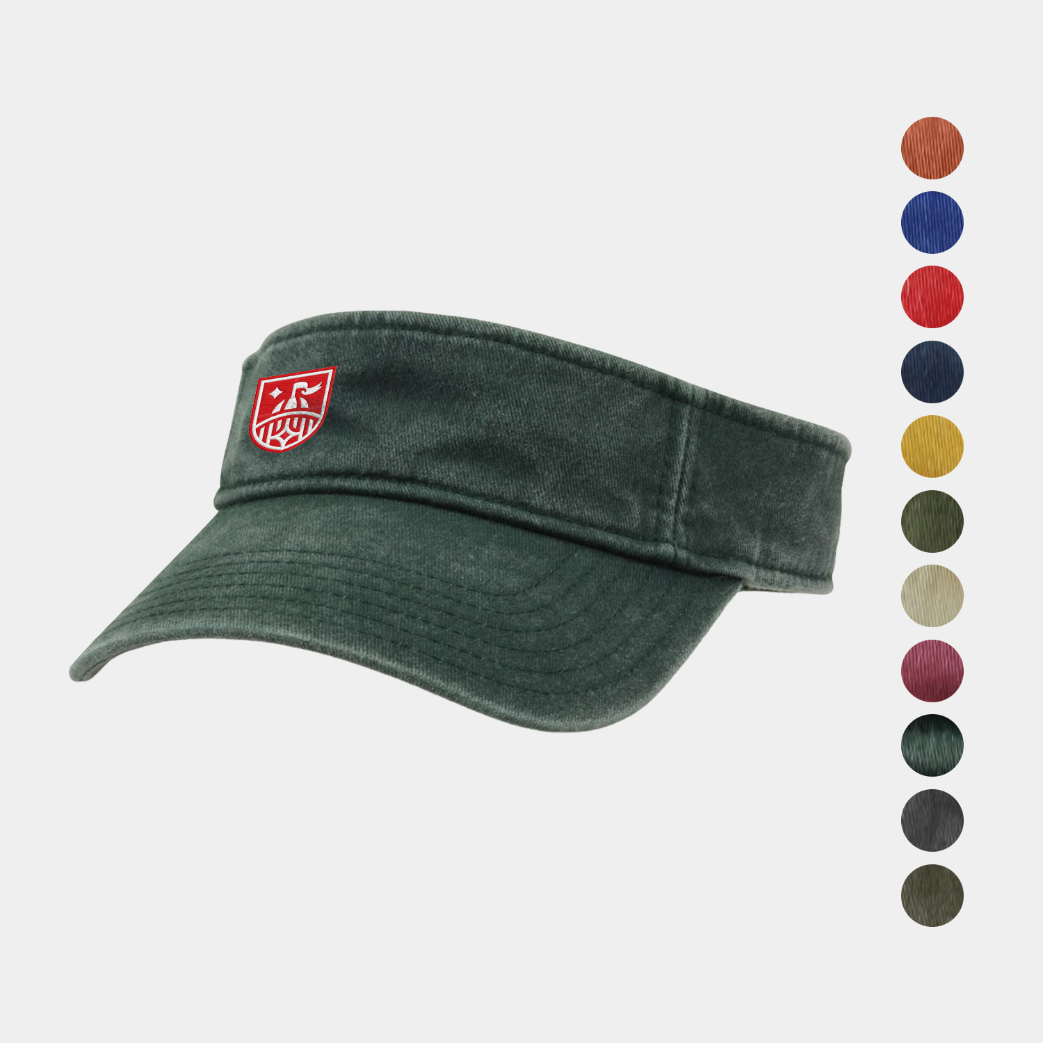 Pigment Dyed Twill Visor with Velcro Closure