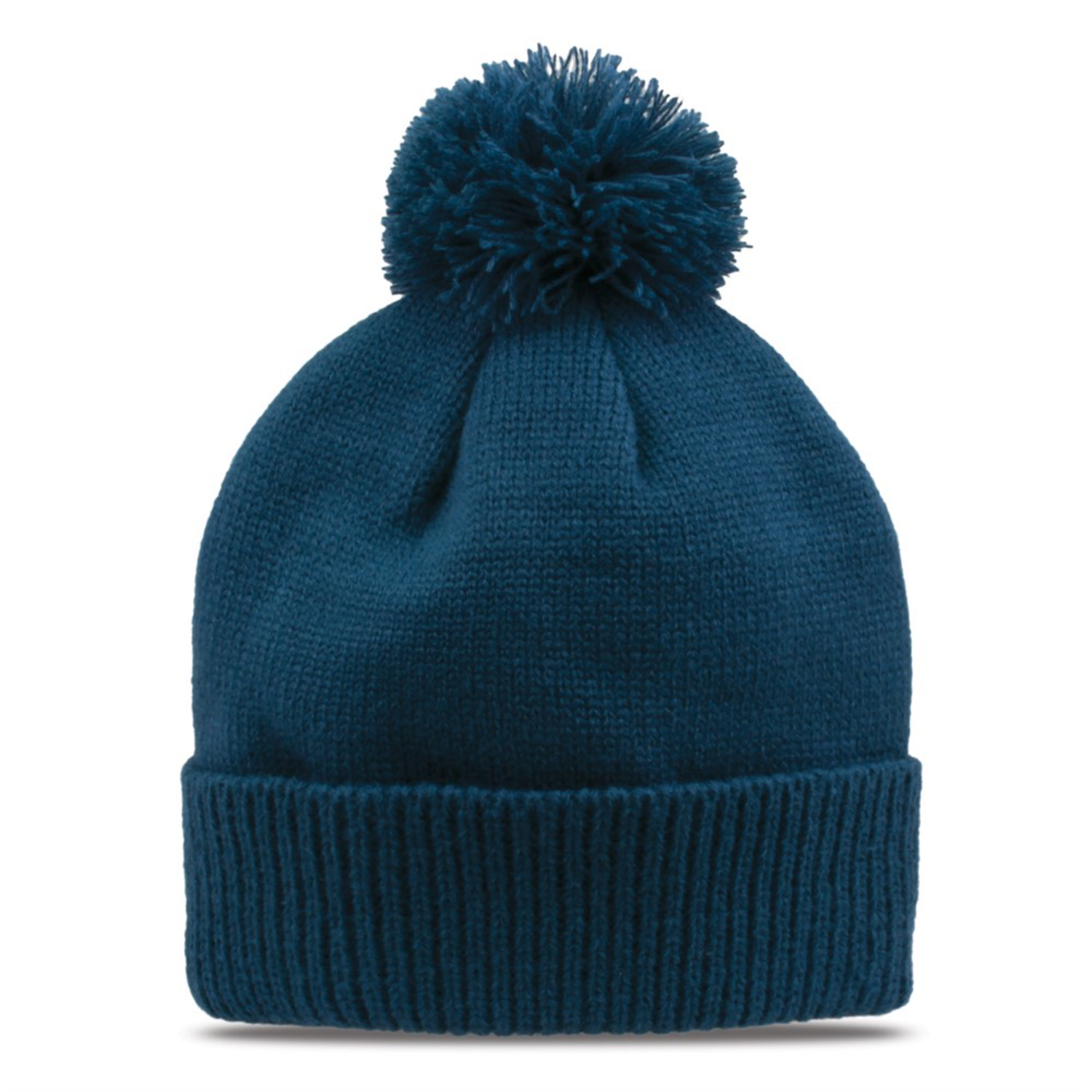 Classic Roll Up Acrylic Knit Beanie with Pom