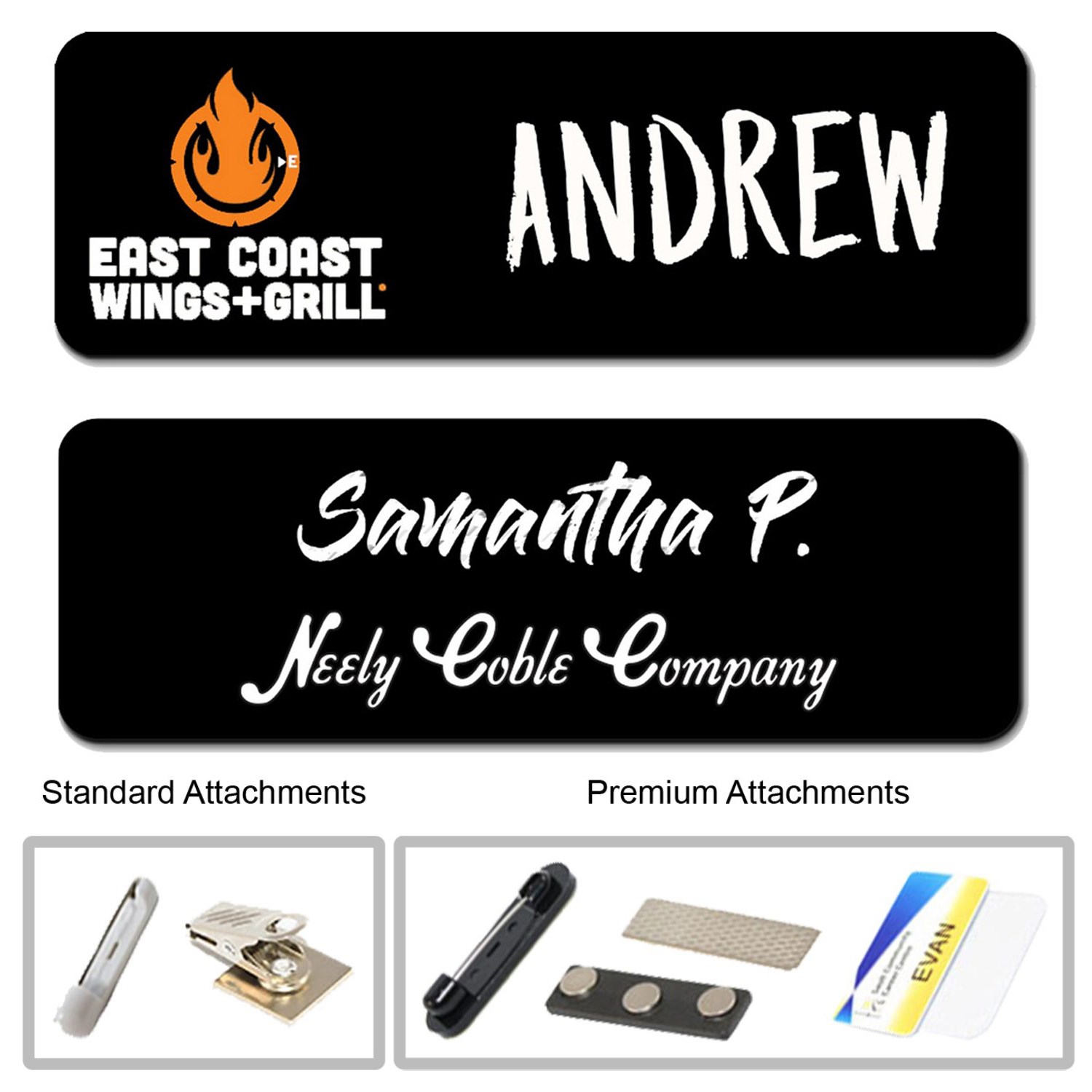 3"W x 1.25"H Reusable Chalkboard Badges