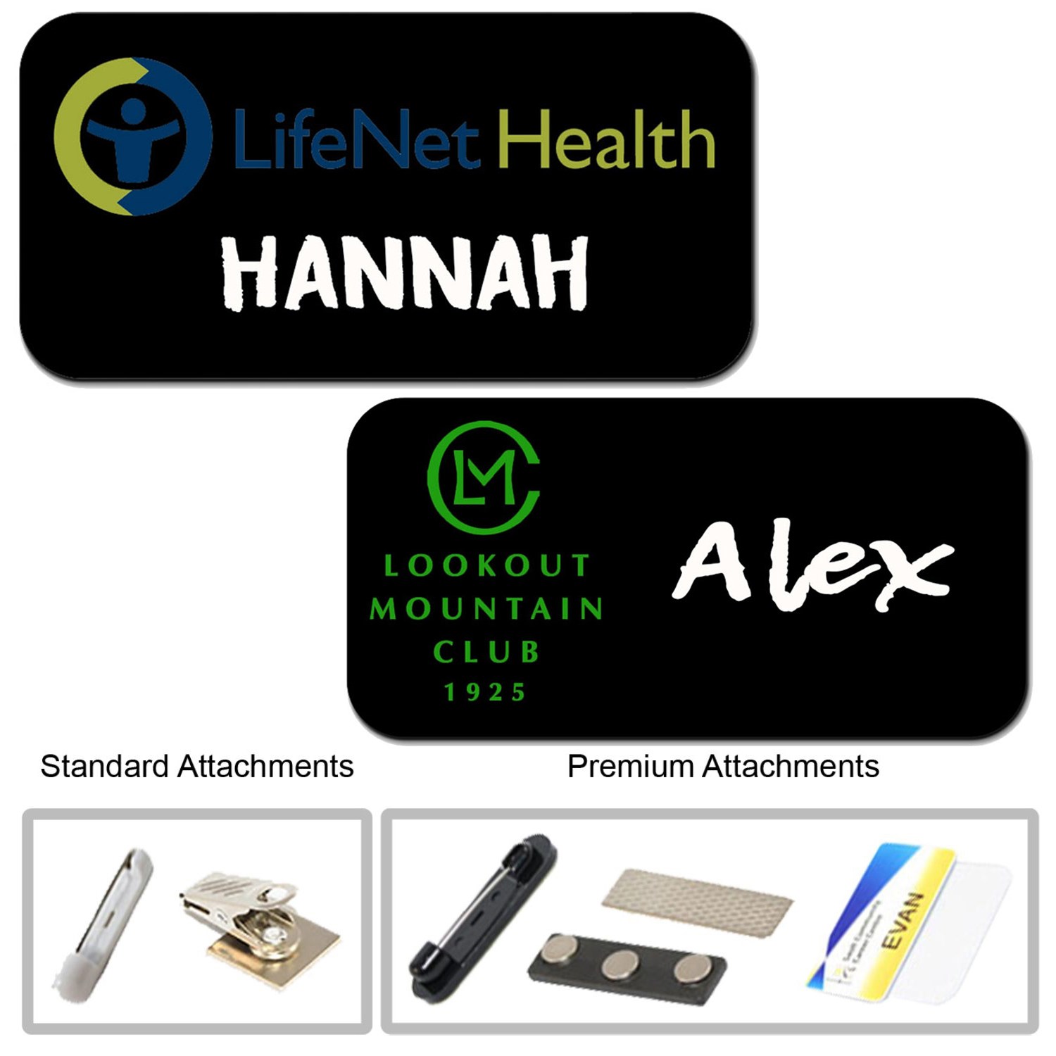 3"W x 1.5"H Reusable Chalkboard Badges