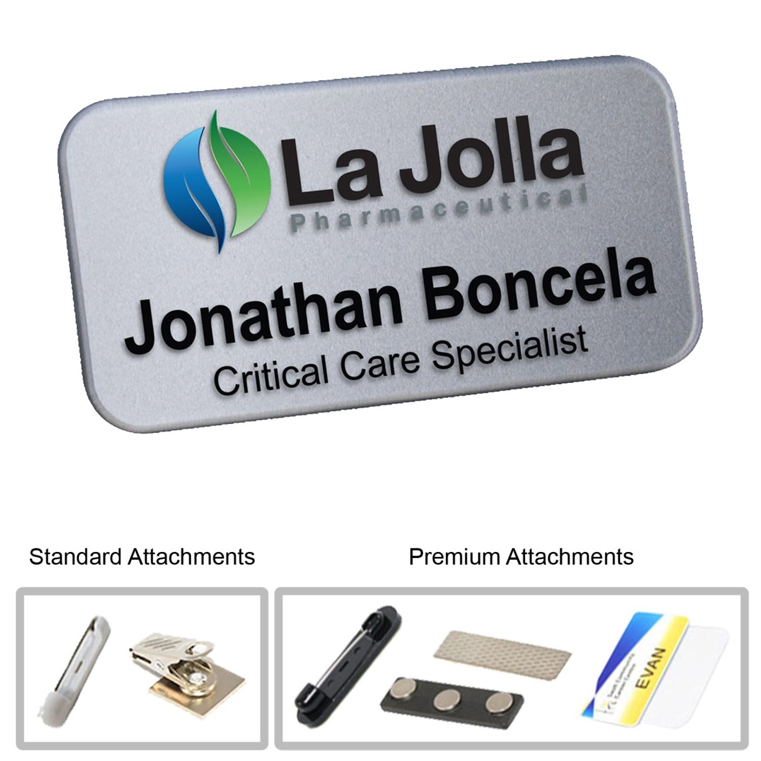 3"W x 1.25"H Shadow Name Badge w/ Full Color Logo