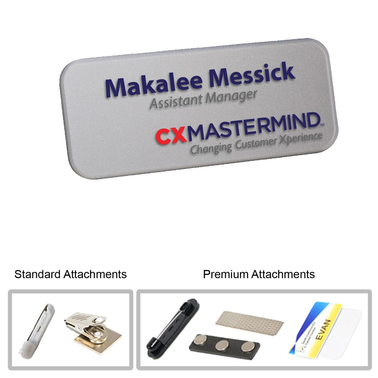 3"W x 1.5"H Shadow Name Badge w/ Full Color Logo