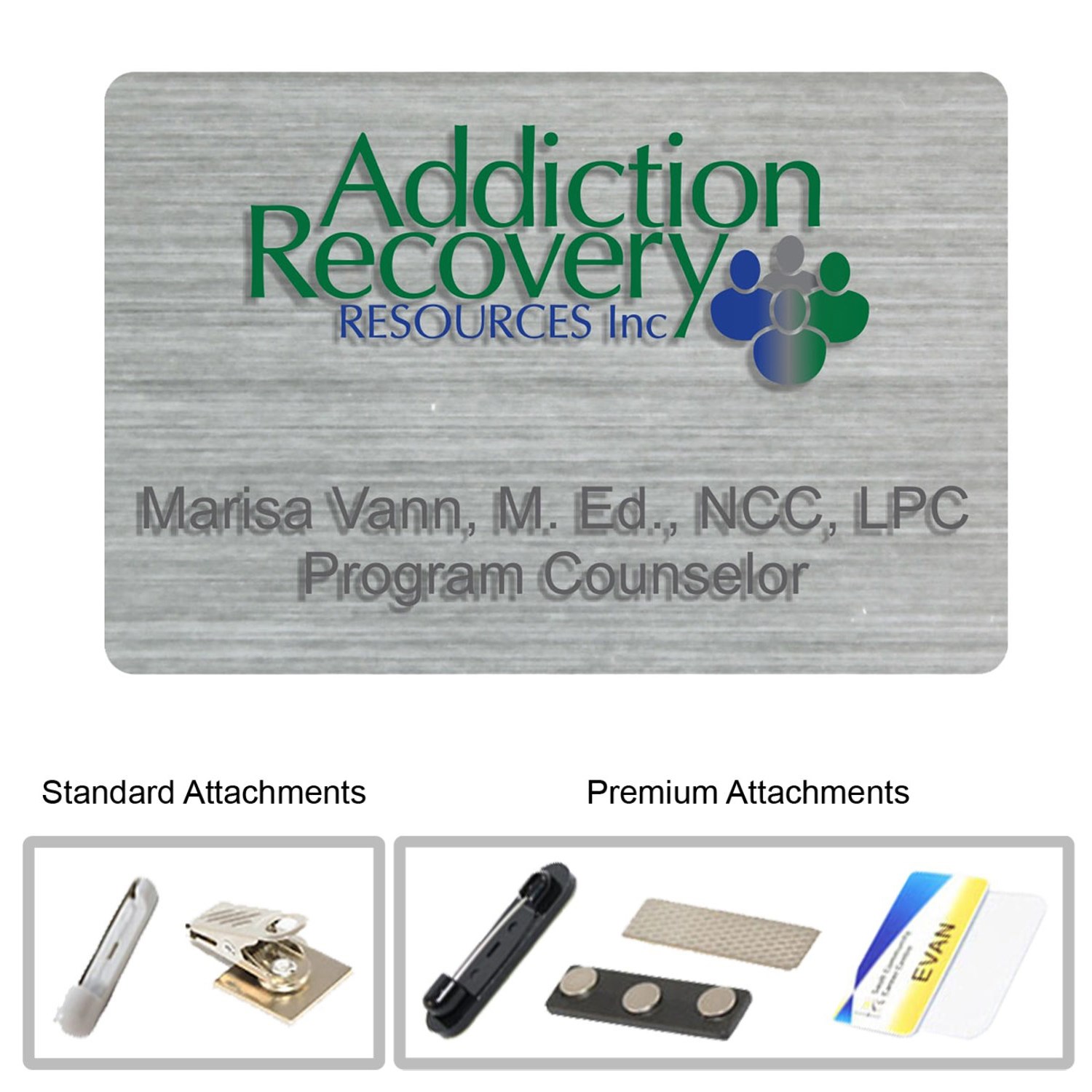 3"W x 2"H Shadow Name Badge w/ Full Color Logo