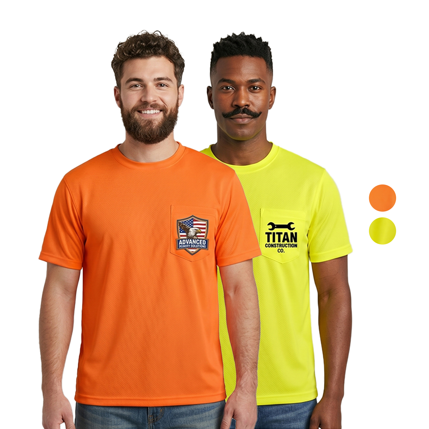 High Vis Short Sleeve Safety Tee Shirt w/ Pocket
