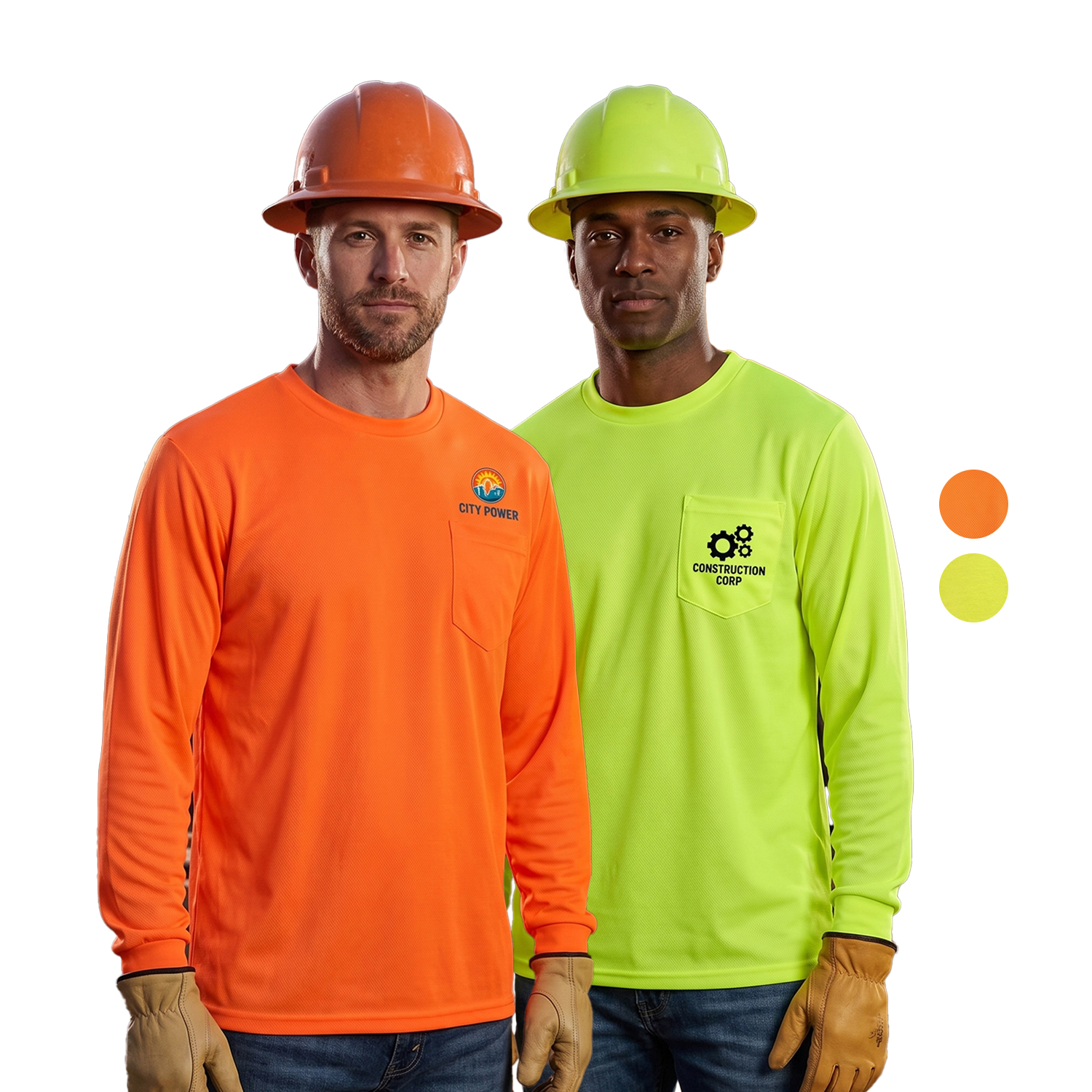 Non-ANSI Safety Long Sleeve Tee Shirt w/ Pocket