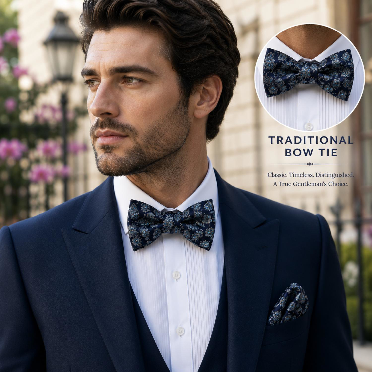 Traditional Bow Polyester Silk Sublimation Neck Tie