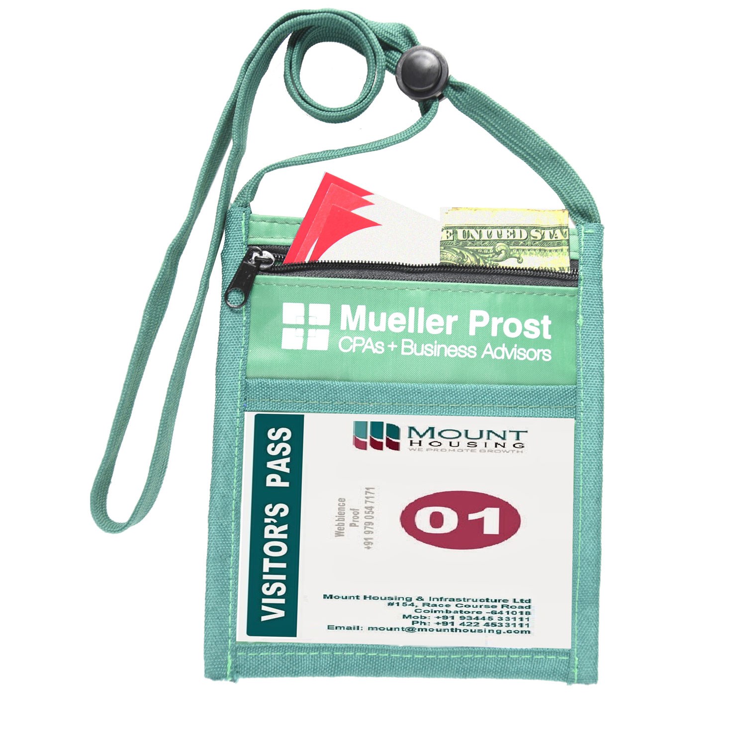 NYLON POUCH WITH FRONT ZIPPER POCKET