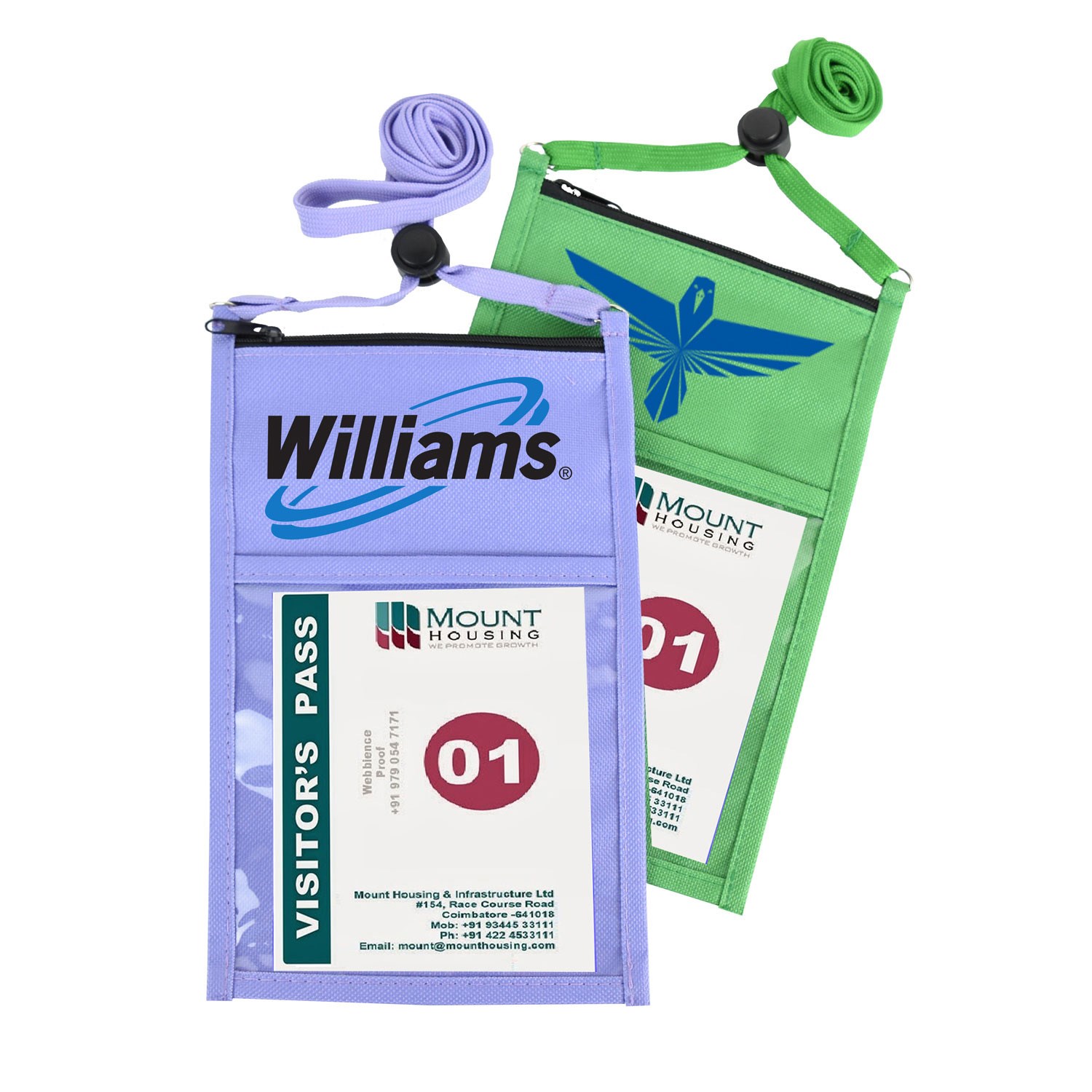 POLYESTER LARGE DOUBLE POUCH NECK WALLET
