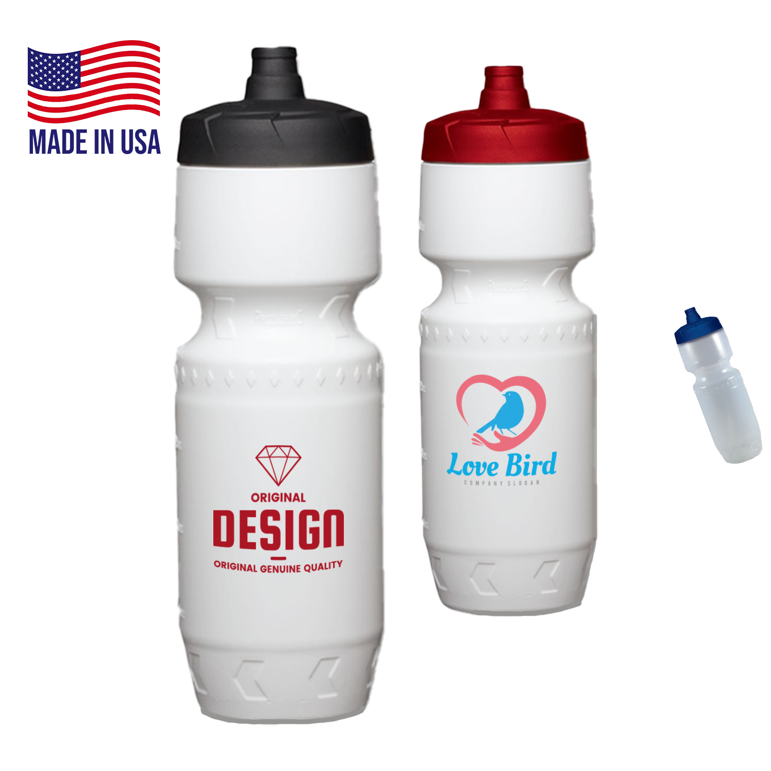 Premium Bike Bottle USA made 24 oz push spout