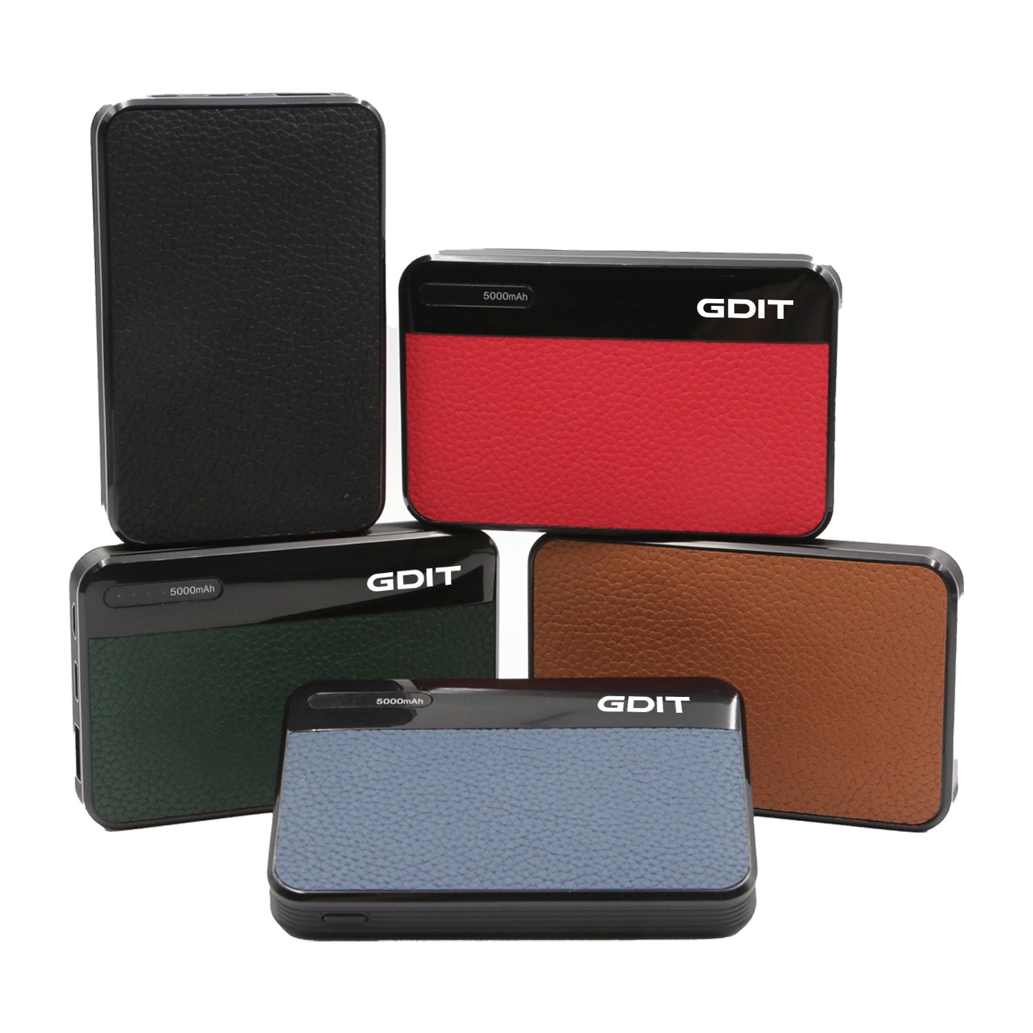 5000mAh Leather Finished Power Bank with digital display
