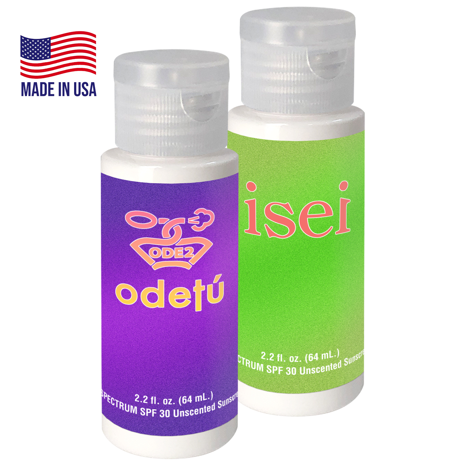 2 oz. of sunscreen in a transparent cylinder bottle.