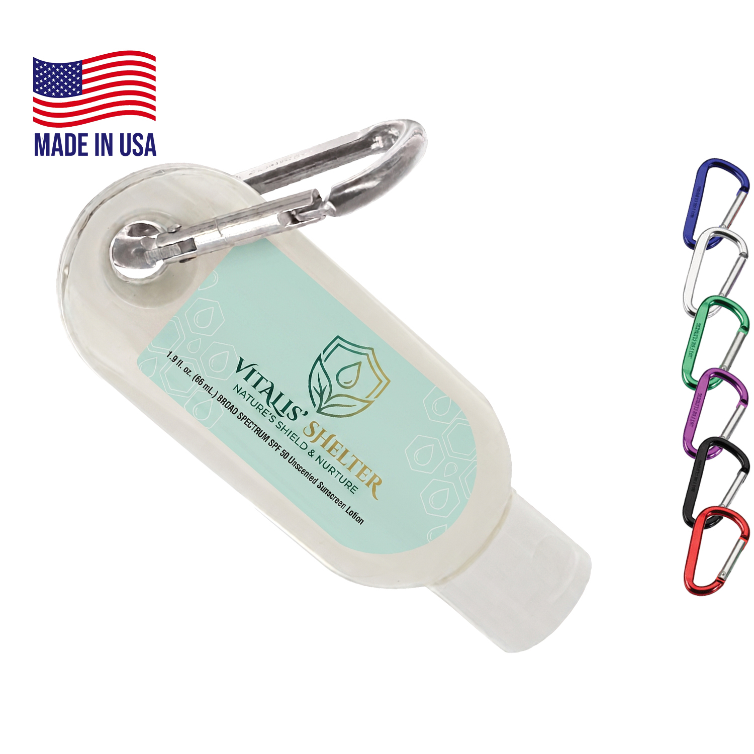 SPF 50 Sunscreen Carabiner Clip