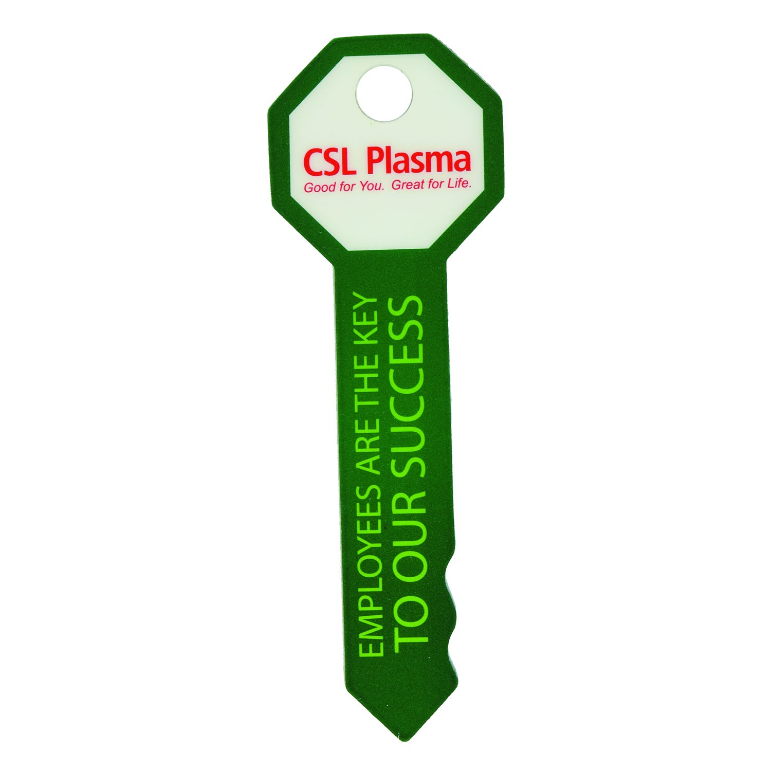 4.5"W x 1.5"H  Key Shaped Key Tag