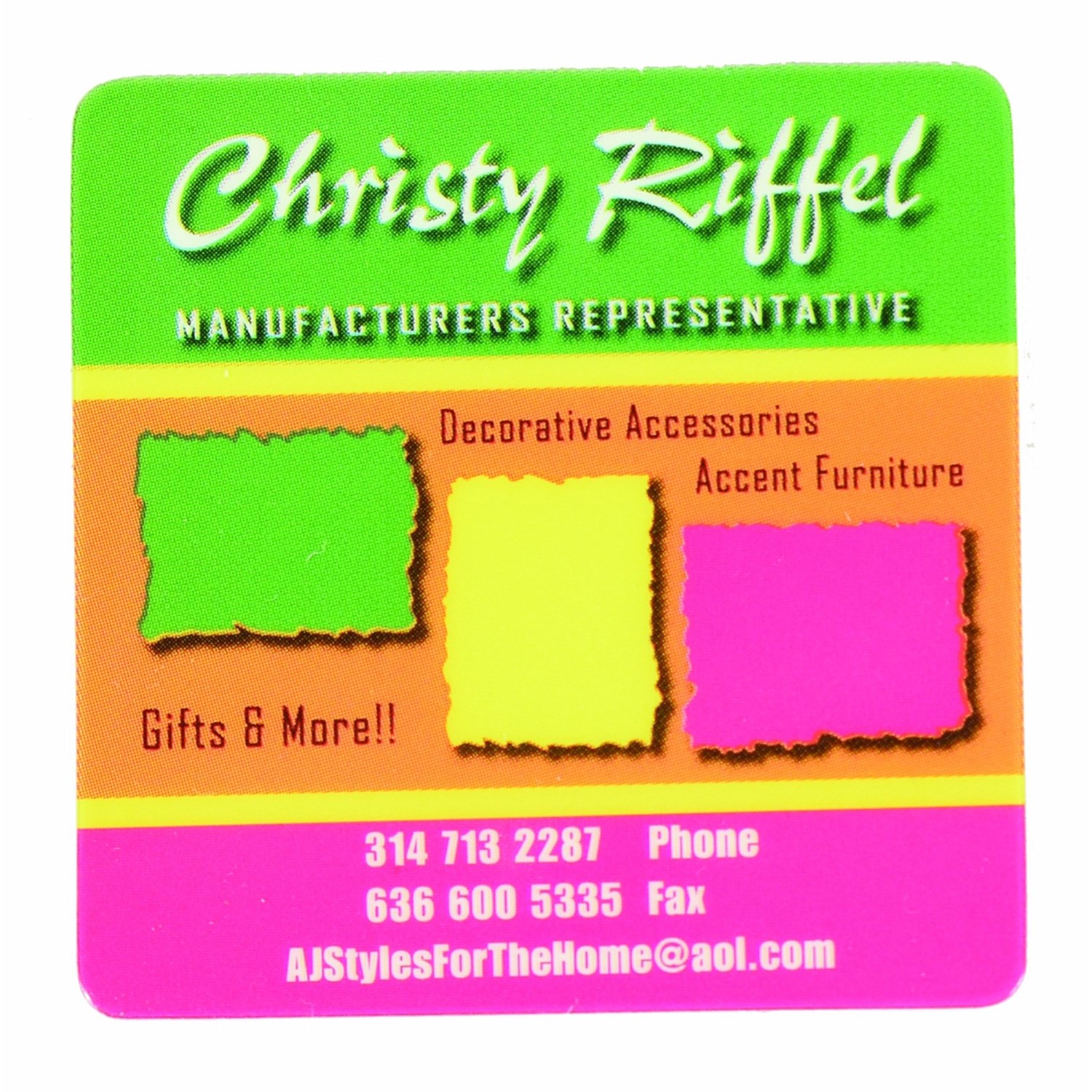 2 1/8"W x 2 1/8"H  Square Card