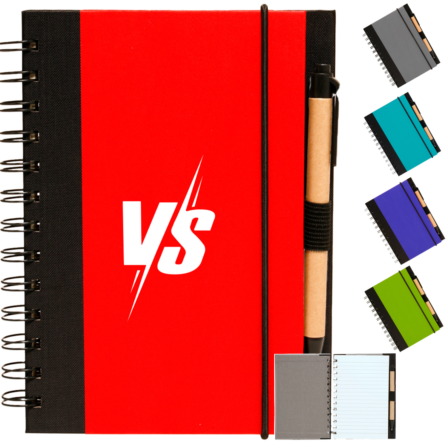 5" x 7" in Eco Friendly Spiral Notebook with Pen