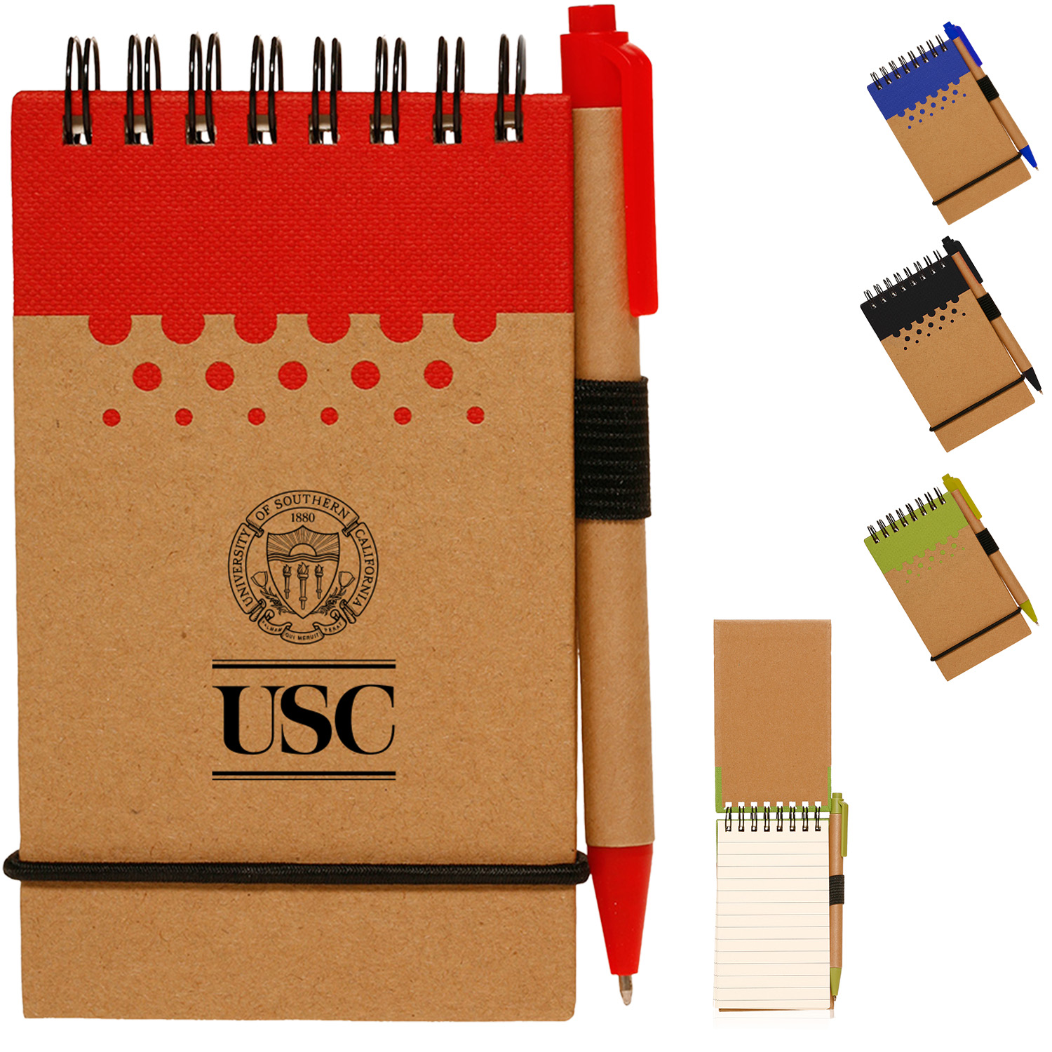 Hardcover Notebooks w/ Matching Color Elastic Band Notepad