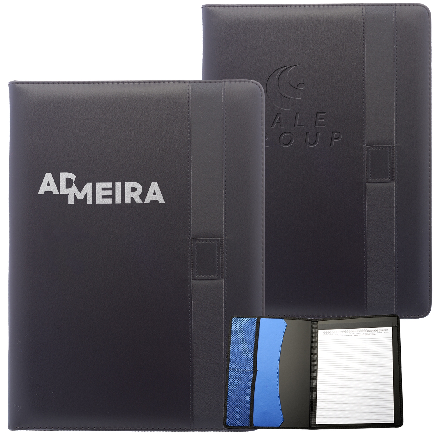 Leather Portfolio with Color Block strap and pen loop