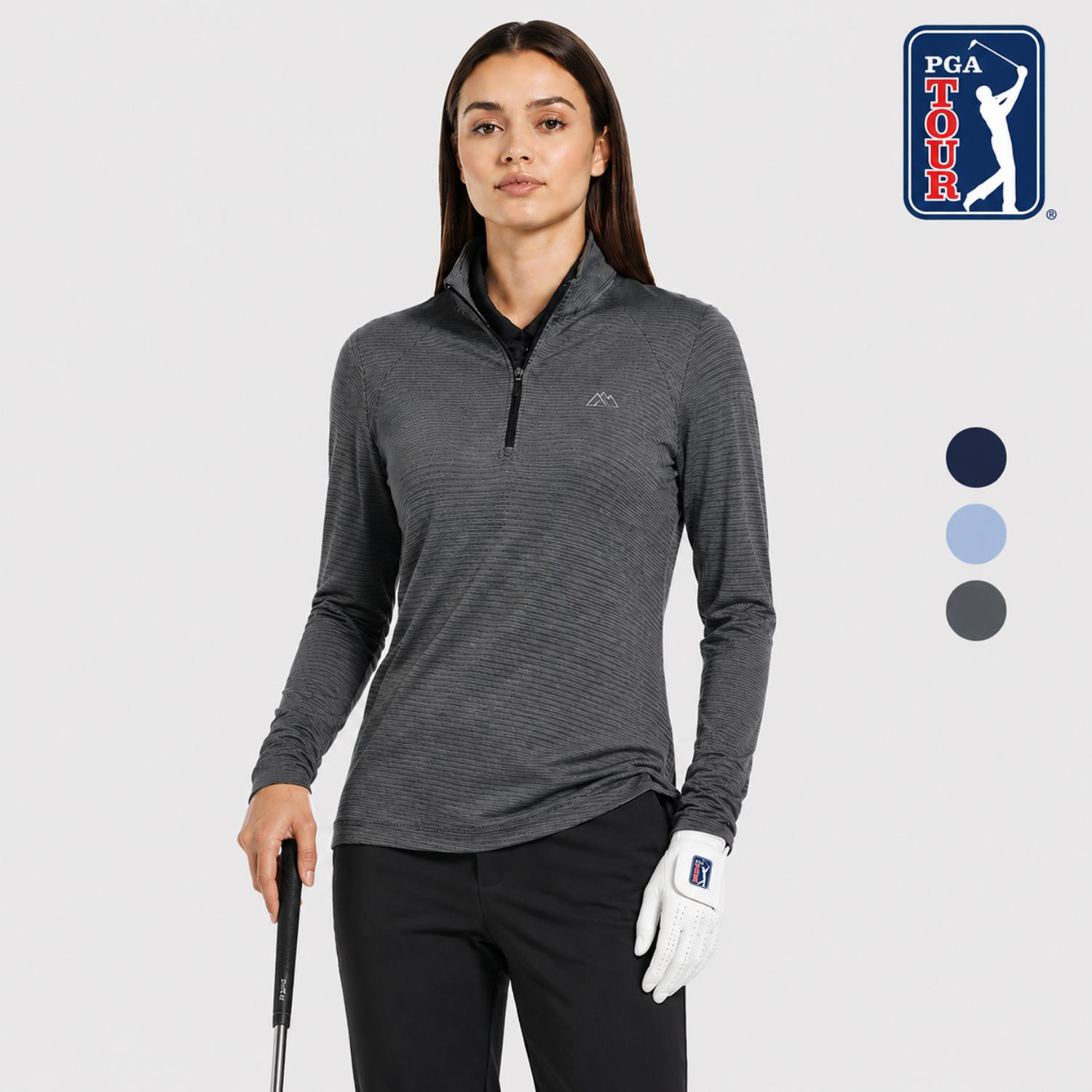 PGA TOUR® Women's SunShield Performance 1/4 Zip with Custom Logo