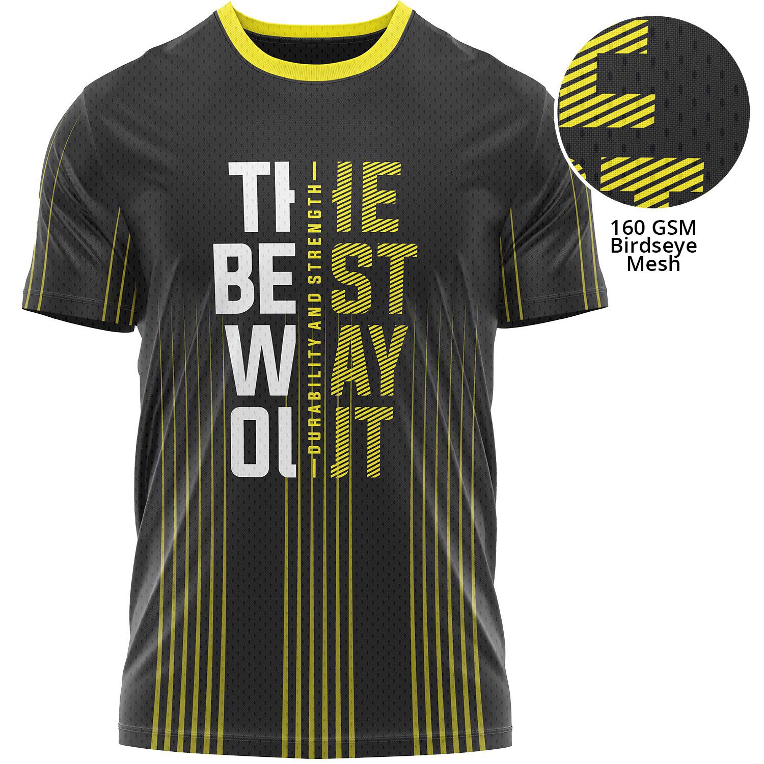 Unisex 160 GSM Birdseye Mesh Performance Sublimation Short Sleeve T-shirt