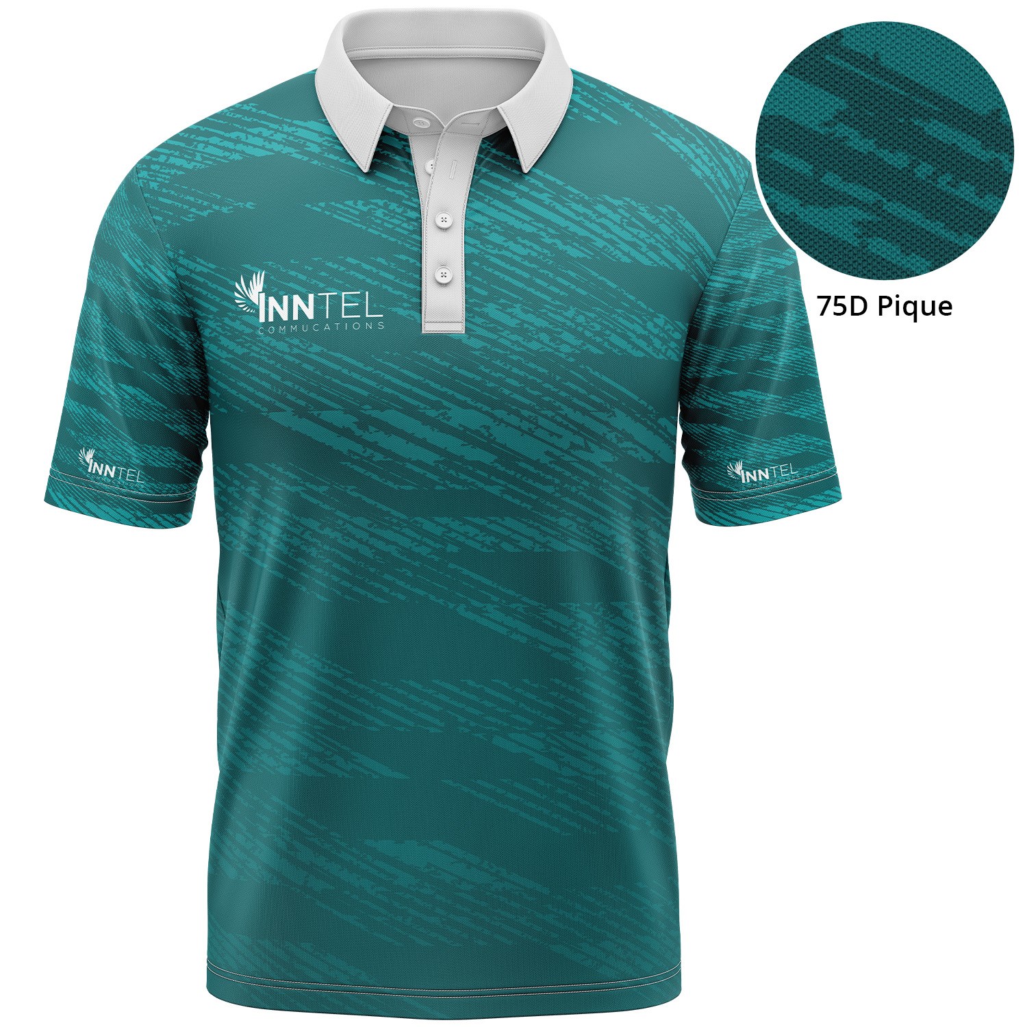 Unisex 75D Pique  Sublimation Full Color Polo Shirt