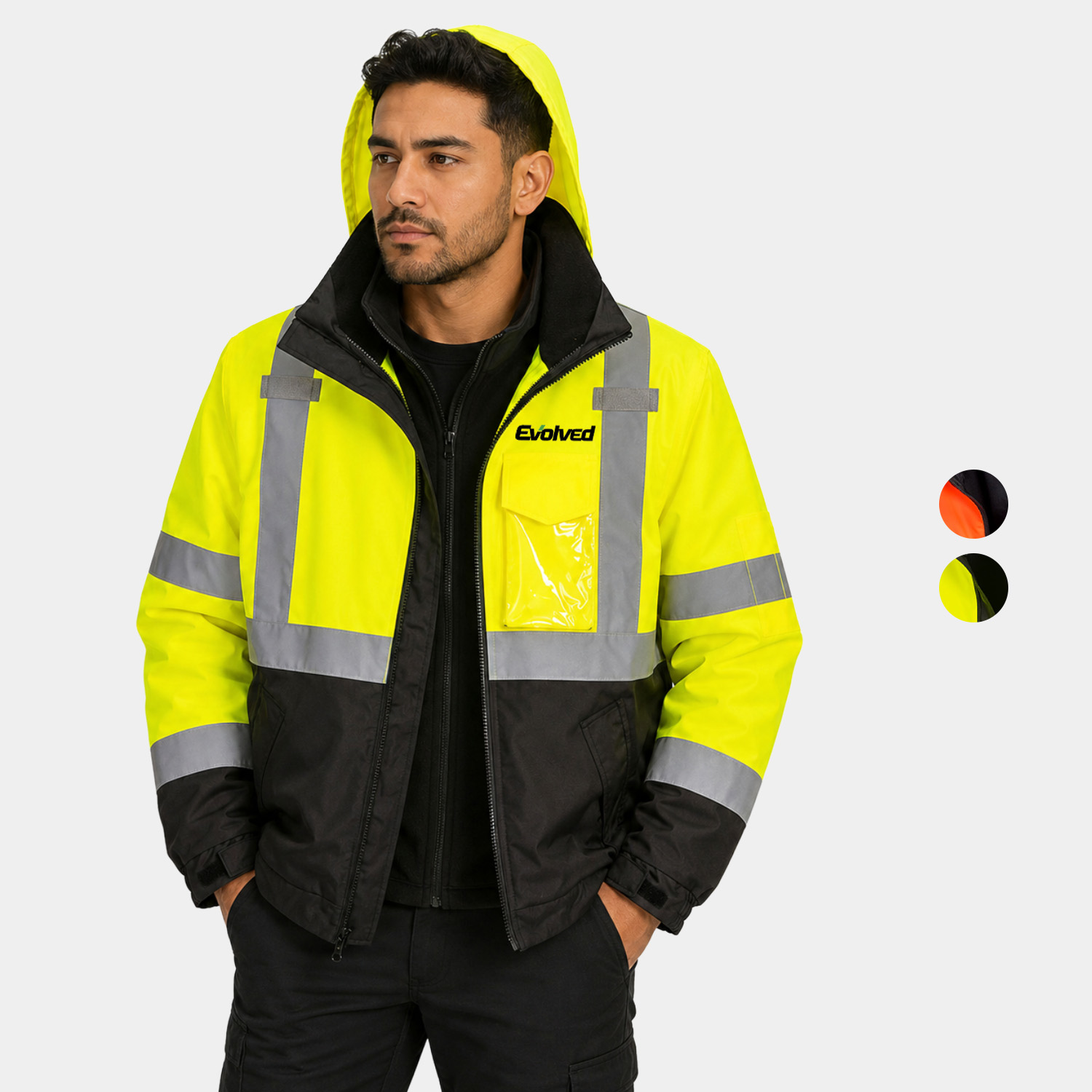 PORTWEST® Hi-Vis 3-in-1 Contrast Premium Bomber Jacket w/ Two-way zipper