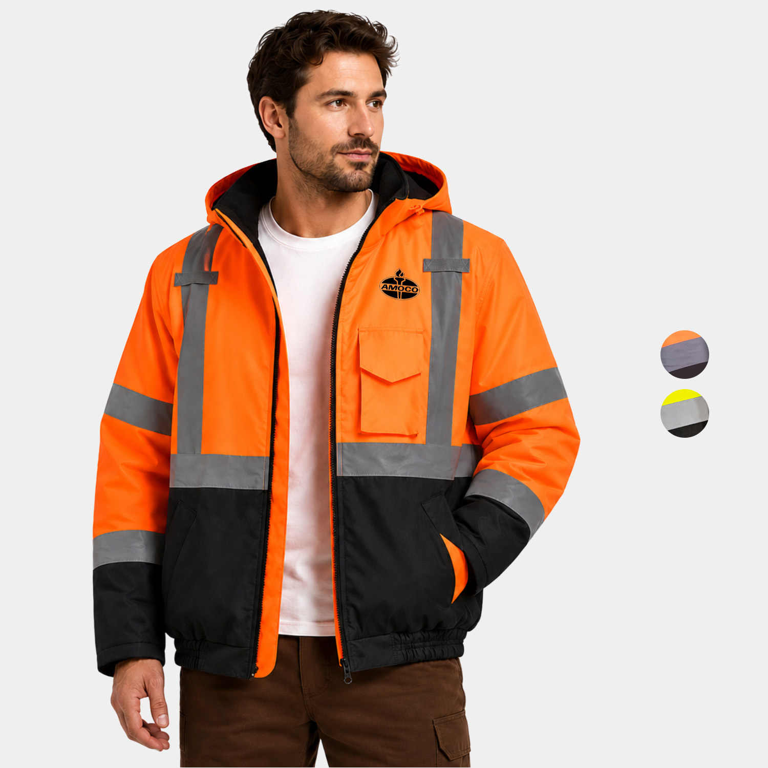 PORTWEST® Waterproof Hi-Vis Contrast Breathable Winter Bomber Jacket