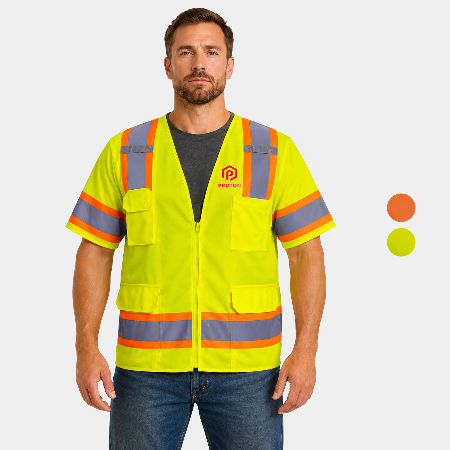 PORTWEST® Class 3 Aurora Hi-Vis Contrast Executive Vest S/S w/ 6 Pockets