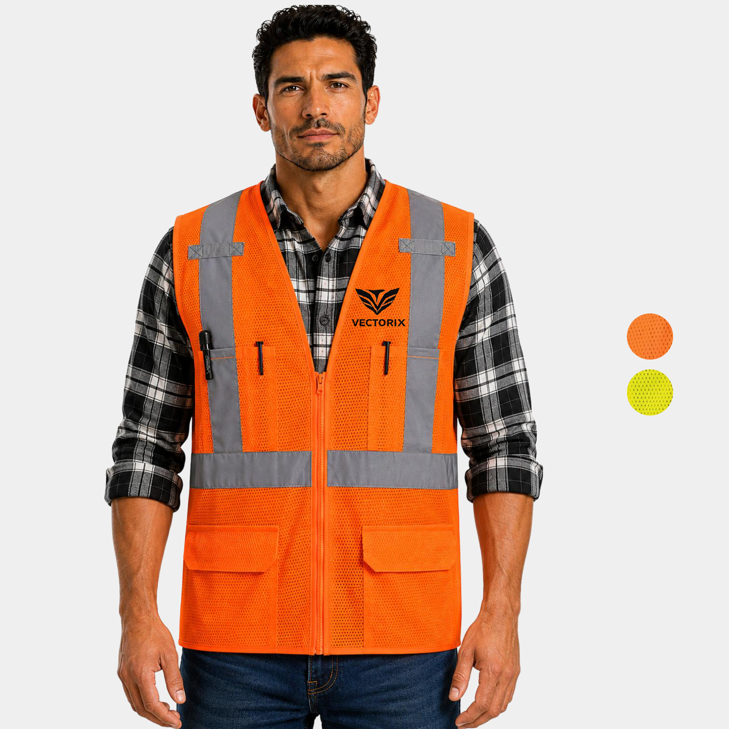 PORTWEST® Class 2 Atlanta Hi-Vis X Back Executive Vest w/ 6 Pockets