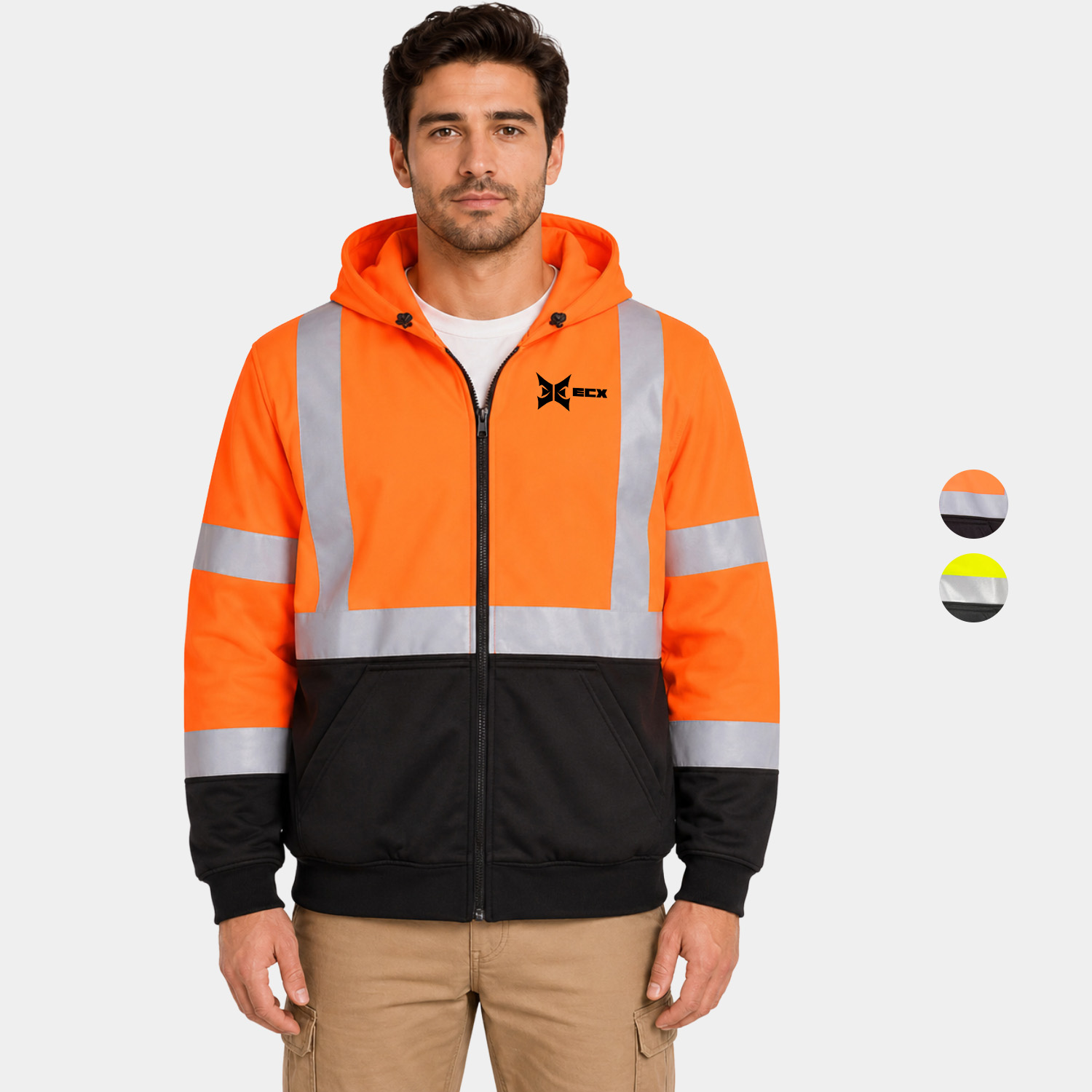PORTWEST® Hi-Vis Comfort Fit Contrast Zipped Hoodie