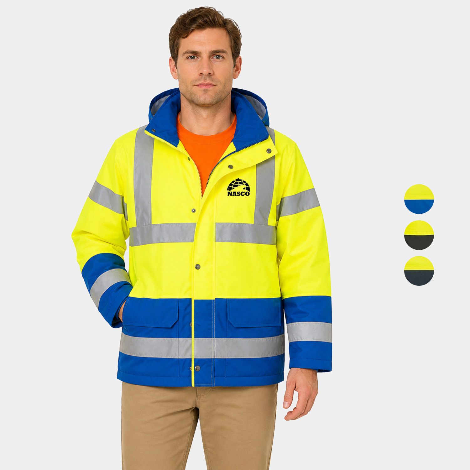 PORTWEST® Insulated Waterproof Hi-Vis Contrast Winter Traffic Jacket