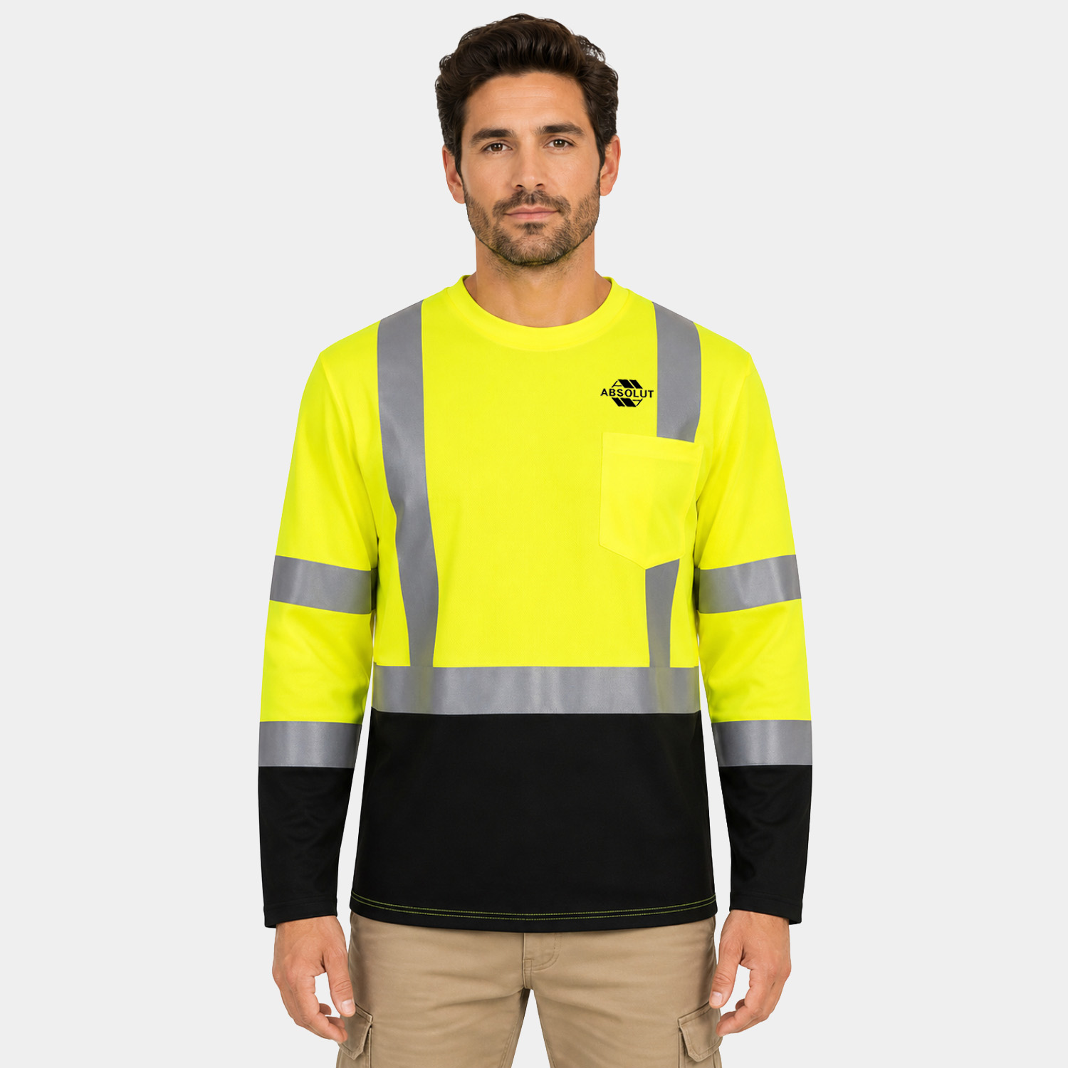 PORTWEST® Breathable Laguna Hi-Vis Contrast Pocket T-Shirt L/S w/ UPF 40+ Protection