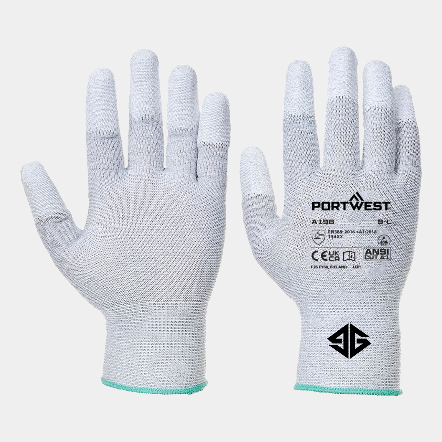 PORTWEST® Antistatic ESD 13 PU Fingertip Glove w/ ANSI Cut Level A1