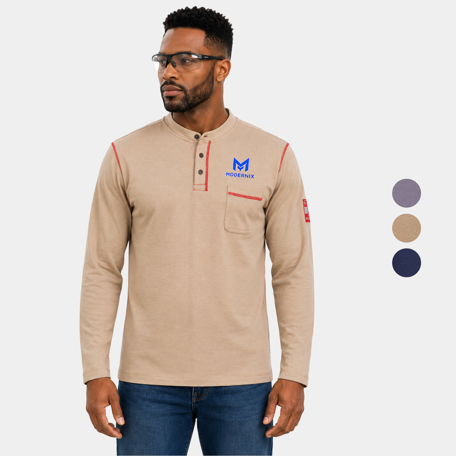 PORTWEST® Moisture Wicking Bizflame Knit FR Henley w/ Electric ARC Protection