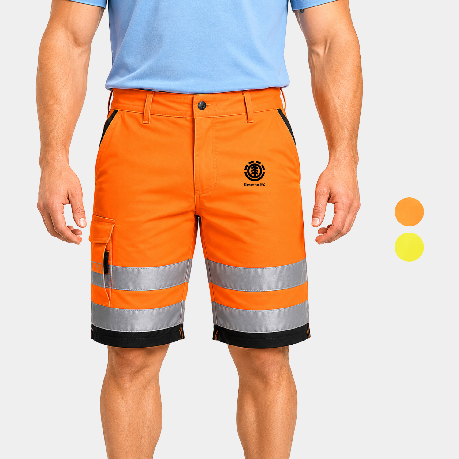 PORTWEST® Stain Resistant Hi-Vis Lightweight Shorts w/ 2 Side Pockets
